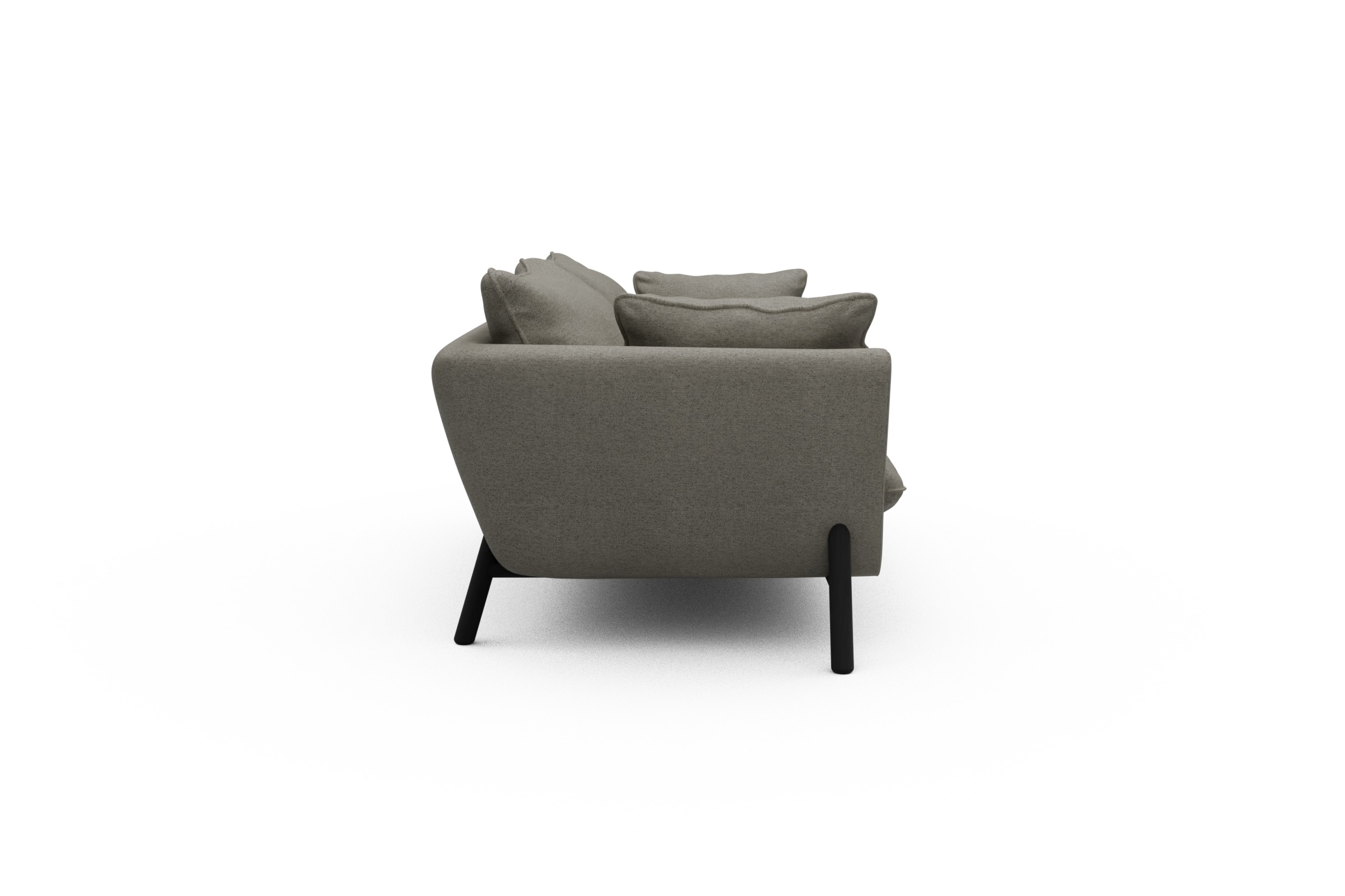 Sofa Emil PREMIUM 2-Sitzer Beinfarbe Eiche Schwarz Denari-Warm-Grey