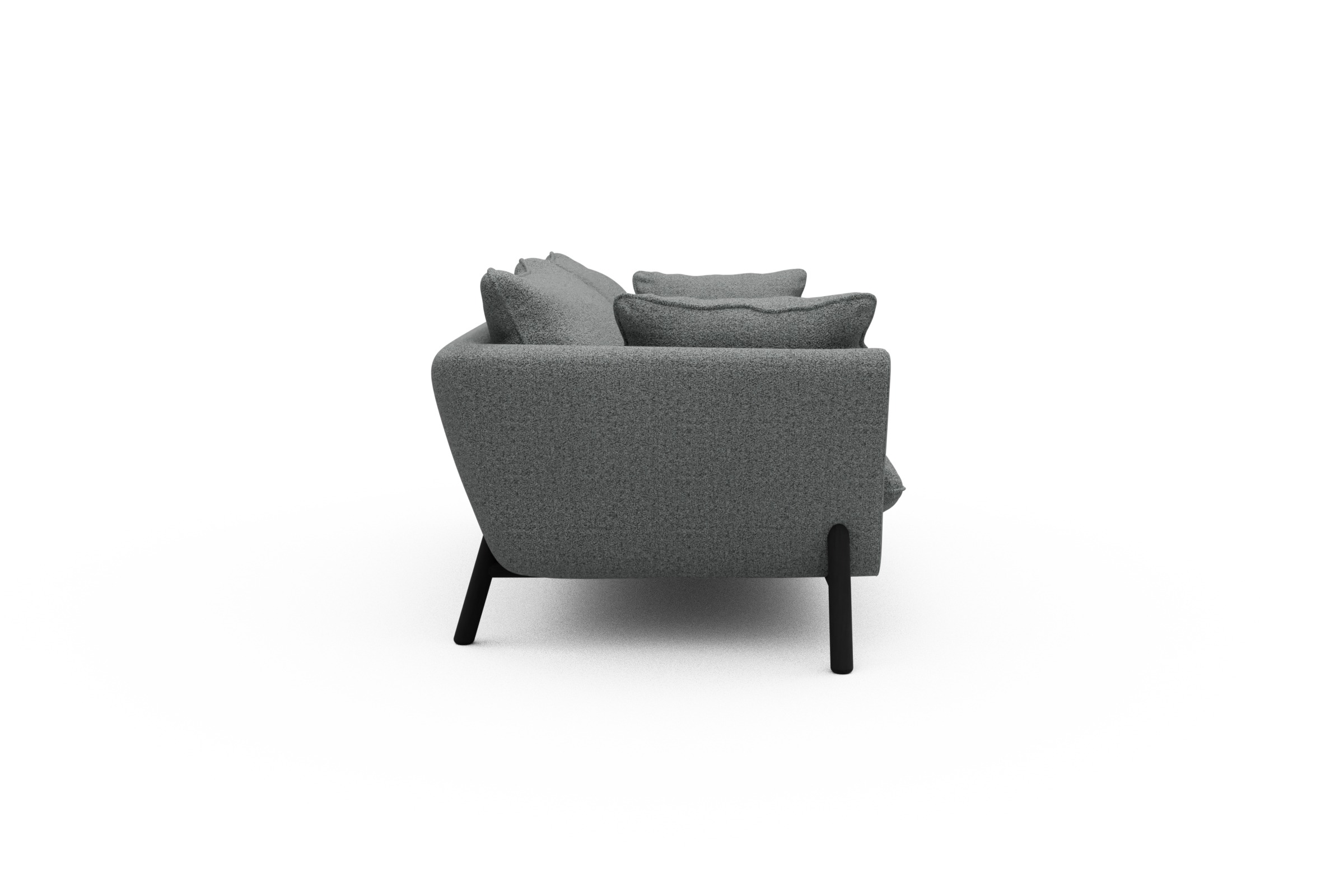 Sofa Emil PREMIUM 2-Sitzer Beinfarbe Eiche Schwarz Aivi-Gravet-Grey