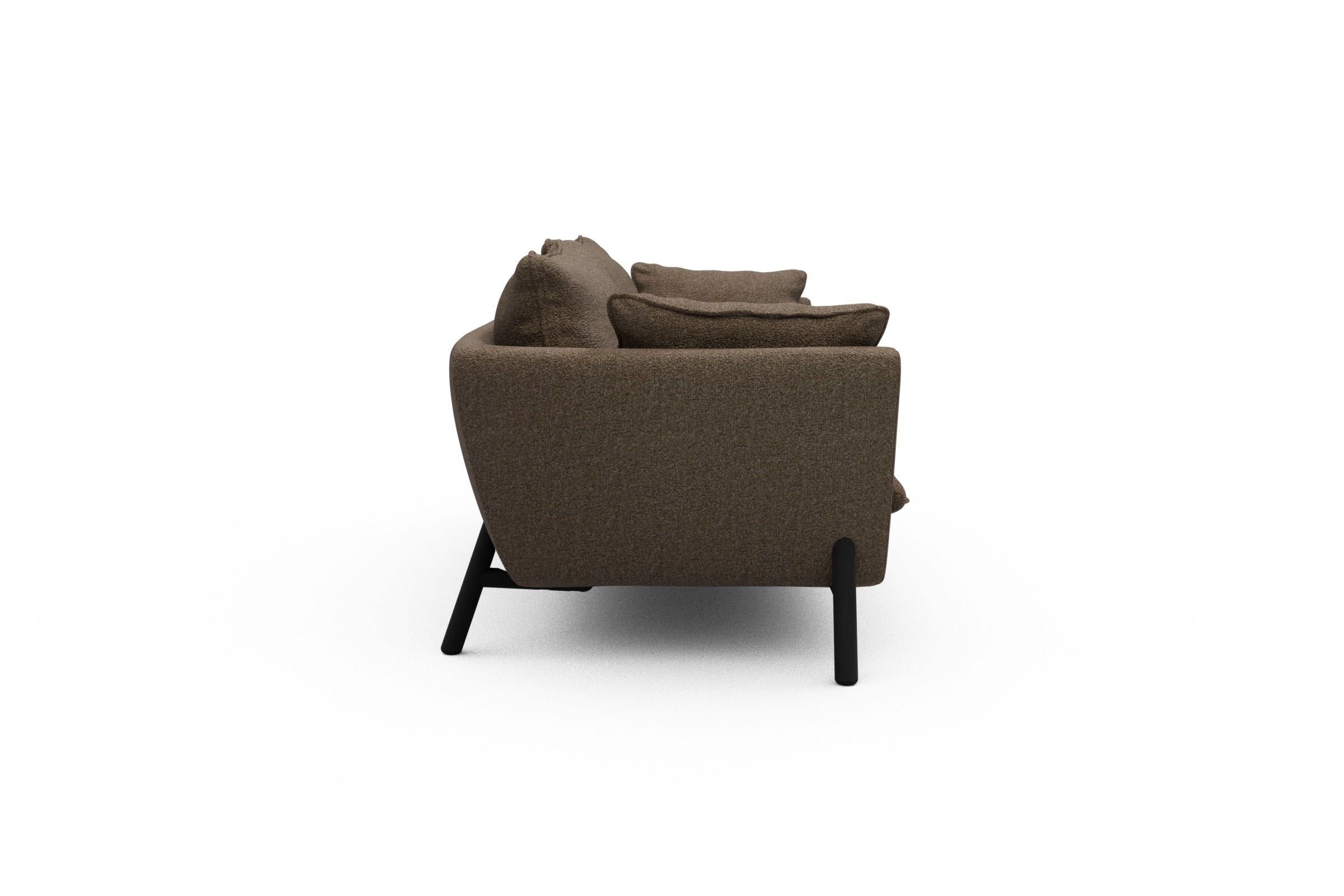 Sofa Emil PREMIUM 3-Sitzer Beinfarbe Eiche Schwarz Aivi-Khaki-Brown