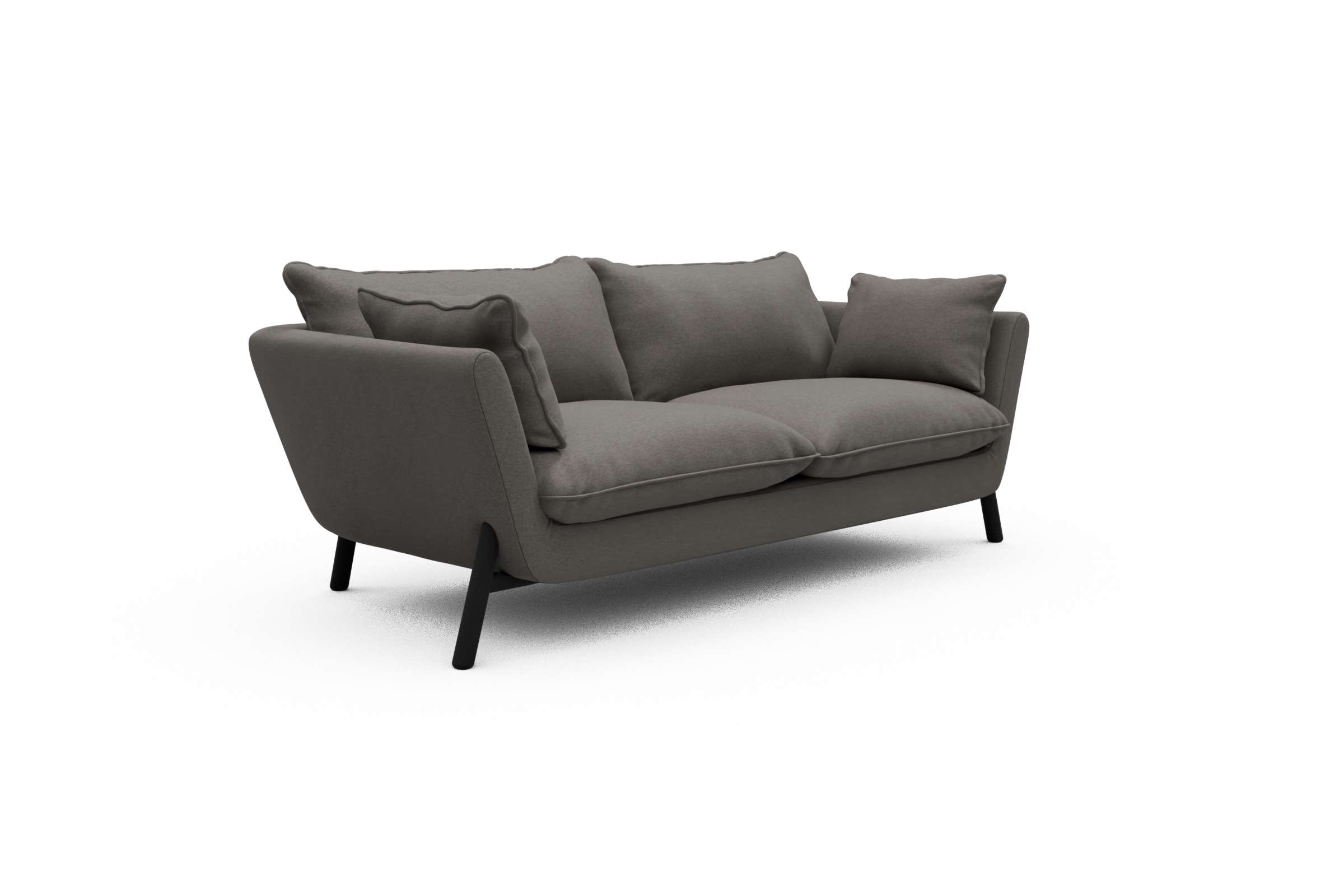 Sofa Emil PREMIUM 2-Sitzer Beinfarbe Eiche Schwarz Satya-Taupe