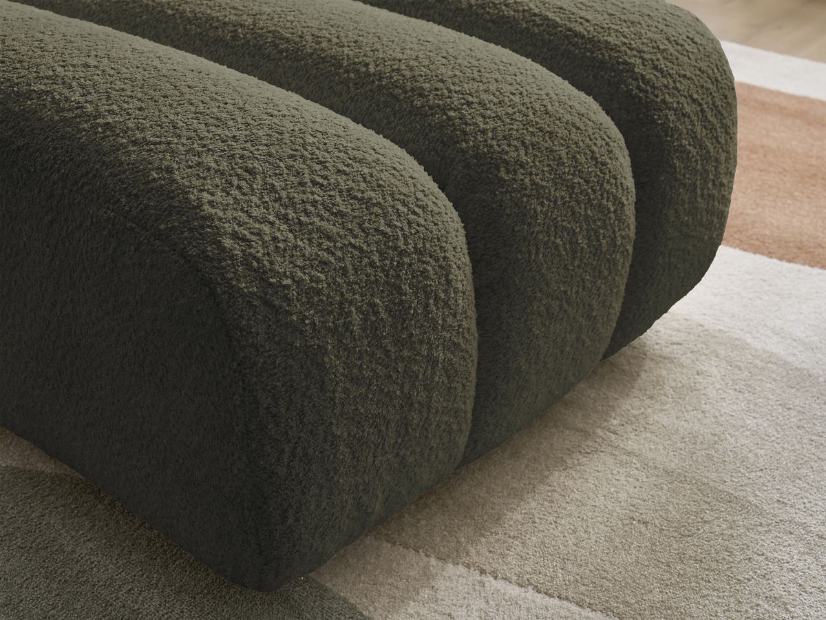 Bobochic Talia Pouf Bouclé-Stoff Grün