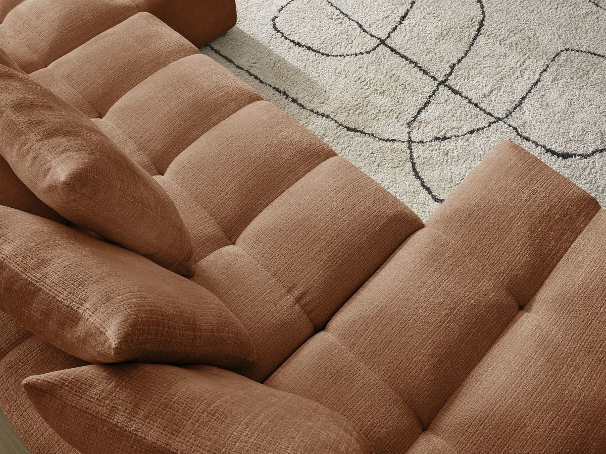 Bobochic Anakin Wohnlandschaft, 10 Kissen Strukturstoff Orange