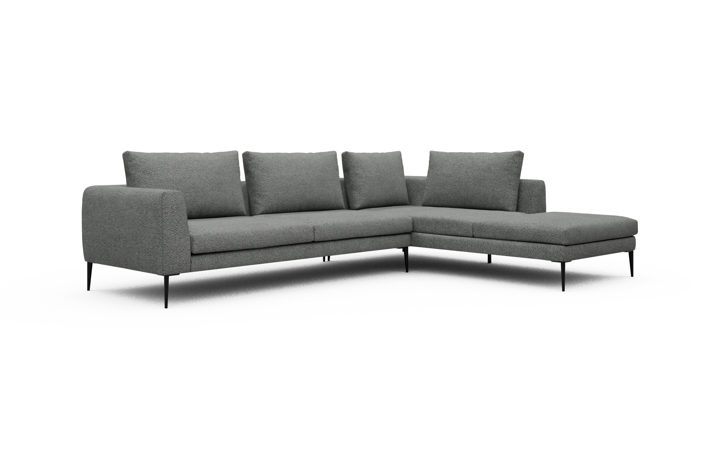 Ecksofa Paul Relax-Ecke links mit 3-Sitzer Vanora-Warm-Grey