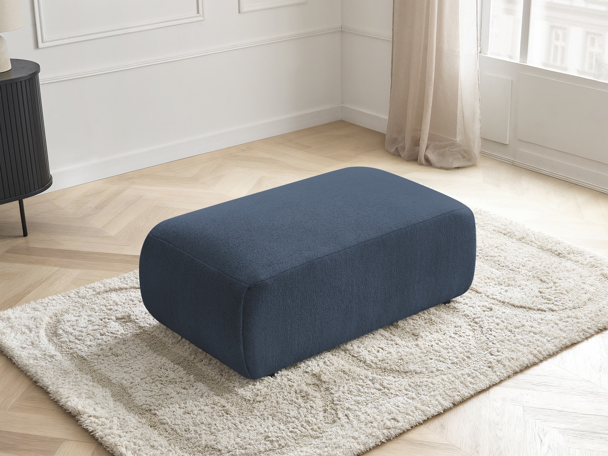 Bobochic Jana Pouf 63 × 114 cm Melange-Stoff Blau