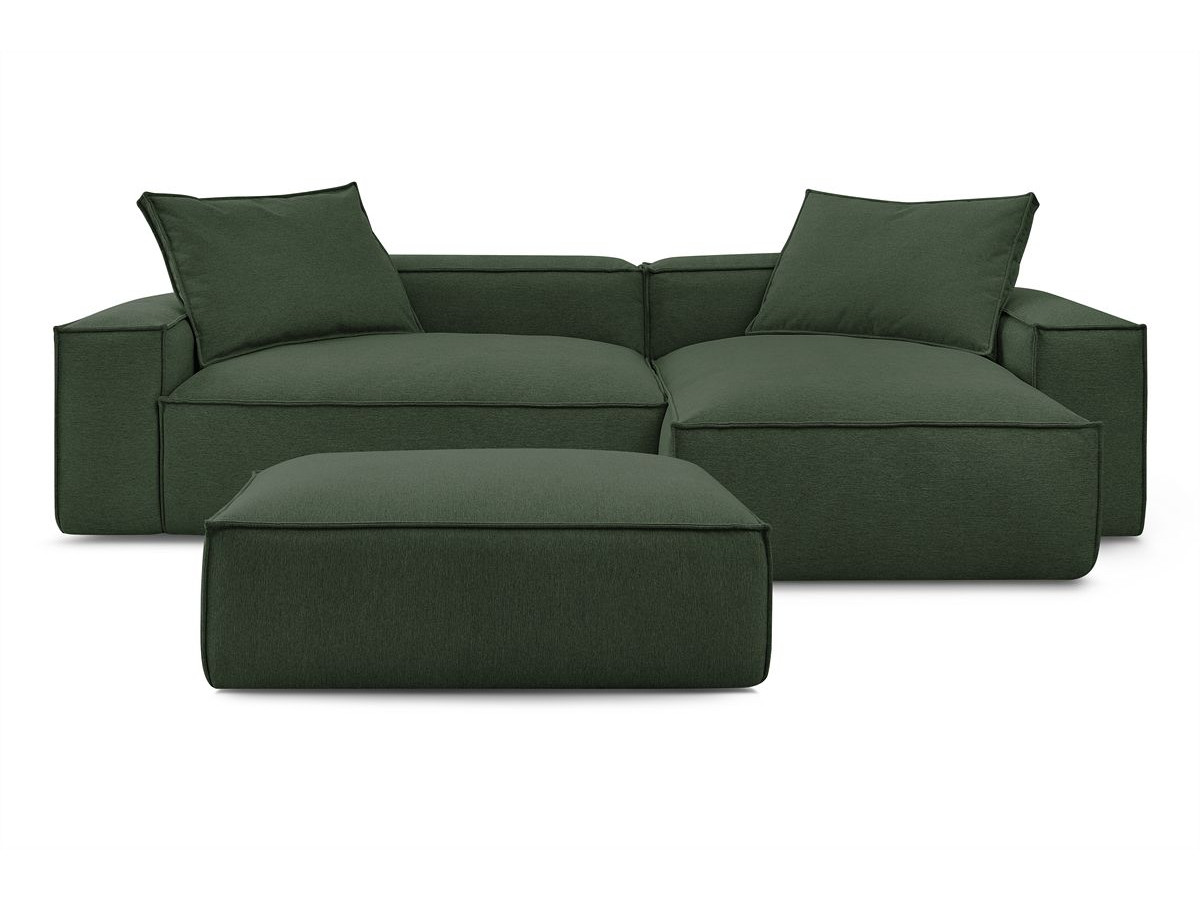 Bobochic Boheme Ecksofa mit Pouf Melange-Stoff Grün