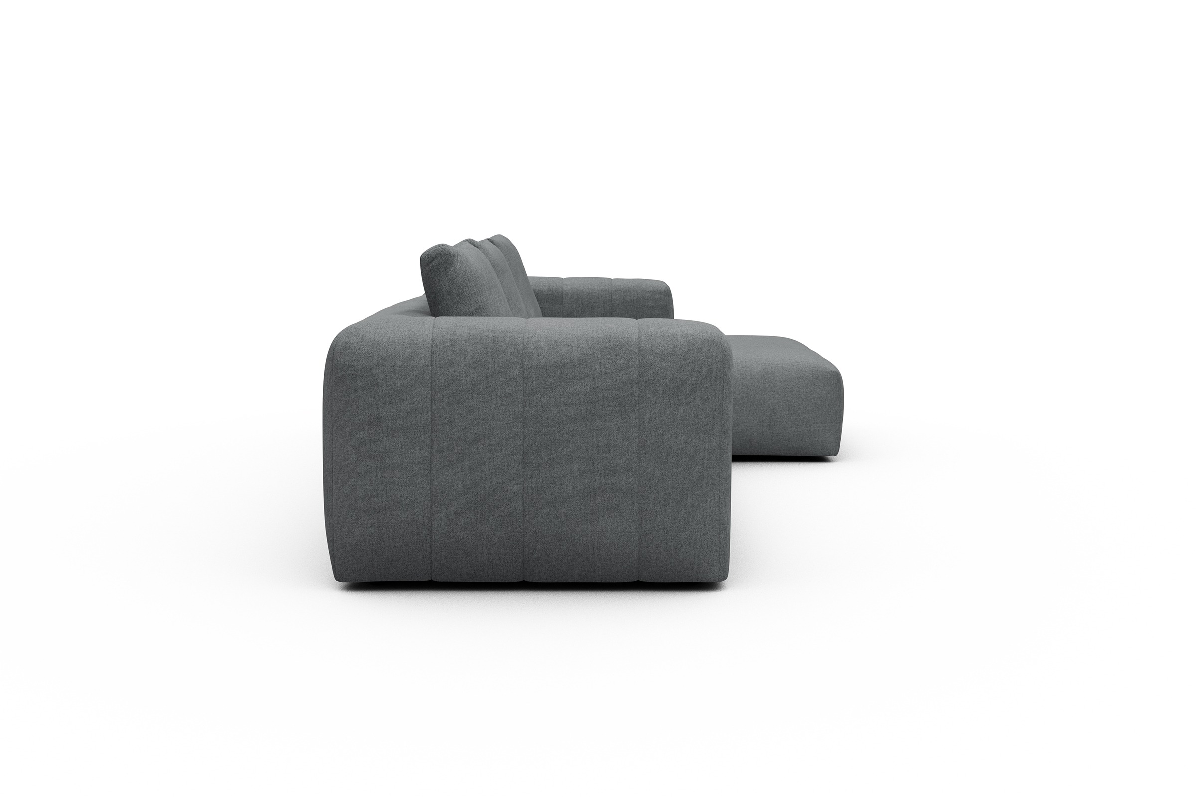 Ecksofa Hugo 2,5-Sitzer Armlehne links mit Chaiselongue Casone-Gravel-Grey