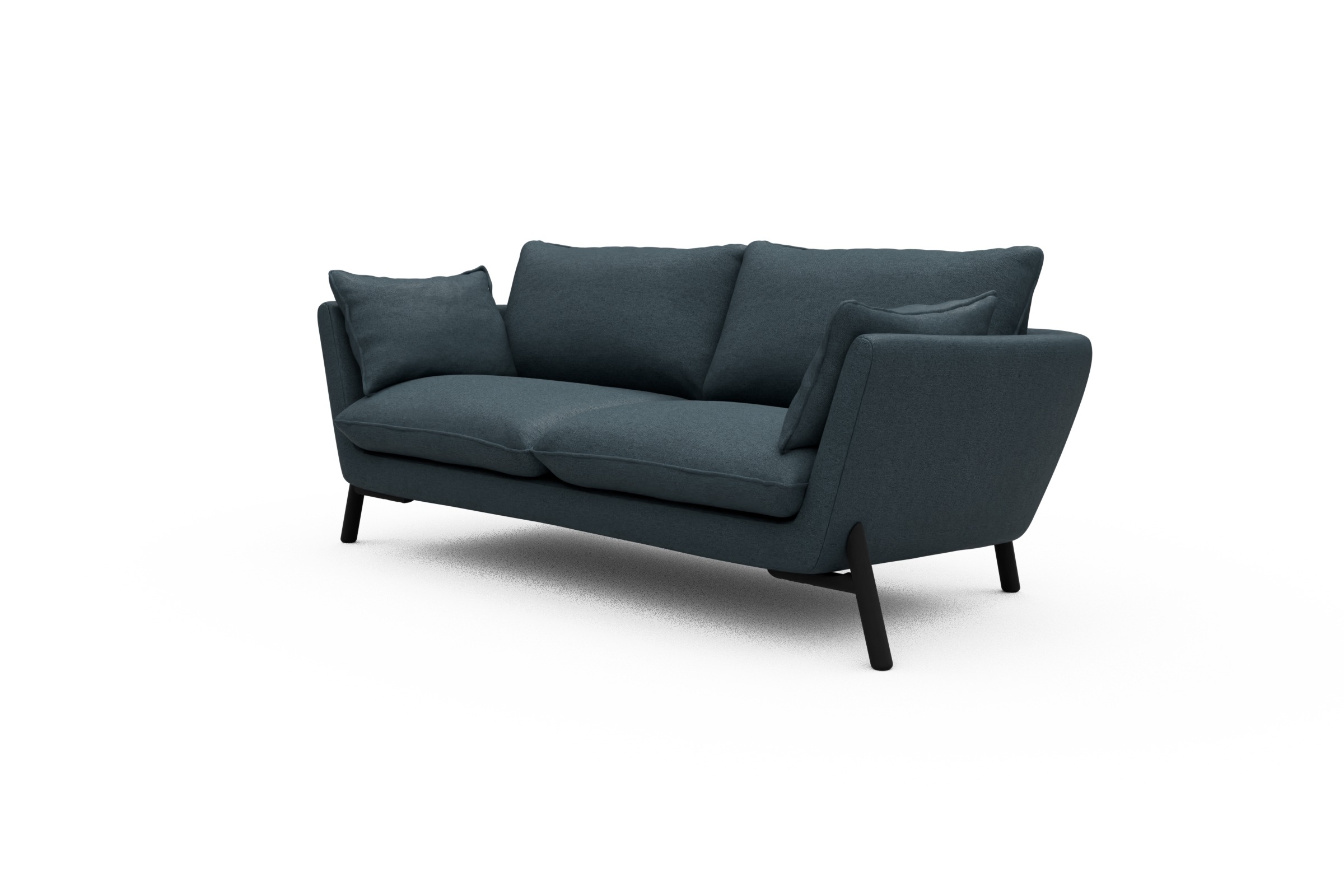 Sofa Emil 2-Sitzer Beinfarbe Eiche Schwarz Denari-Royal-Blue