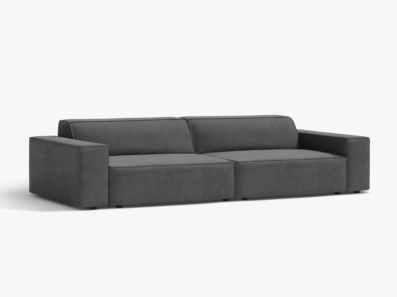 Micadoni Sofa Jodie 4-Sitzer Samt Venus Grau