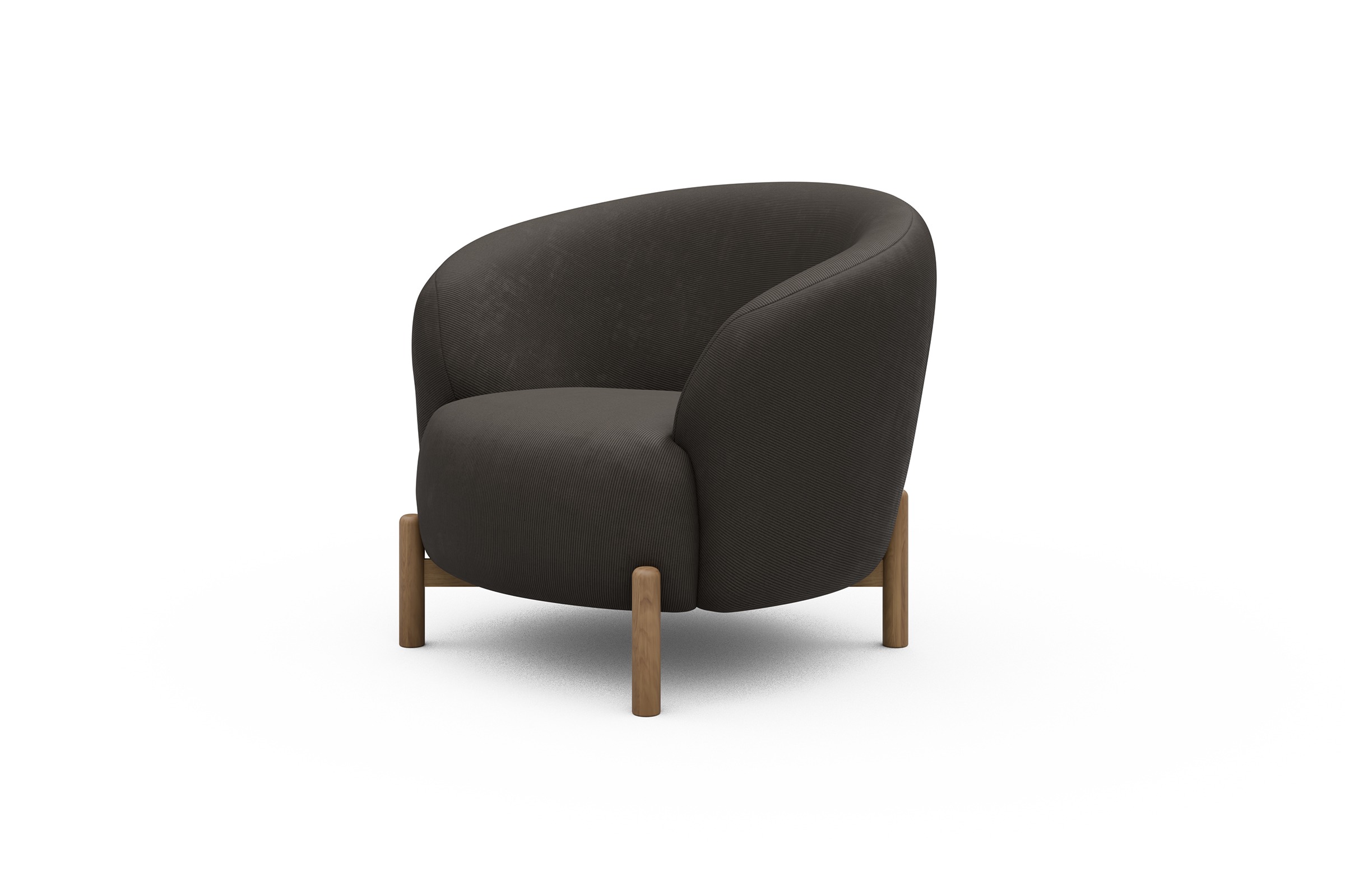 Sessel Ronda Holzbeine Eiche Natur Cordufine-Taupe