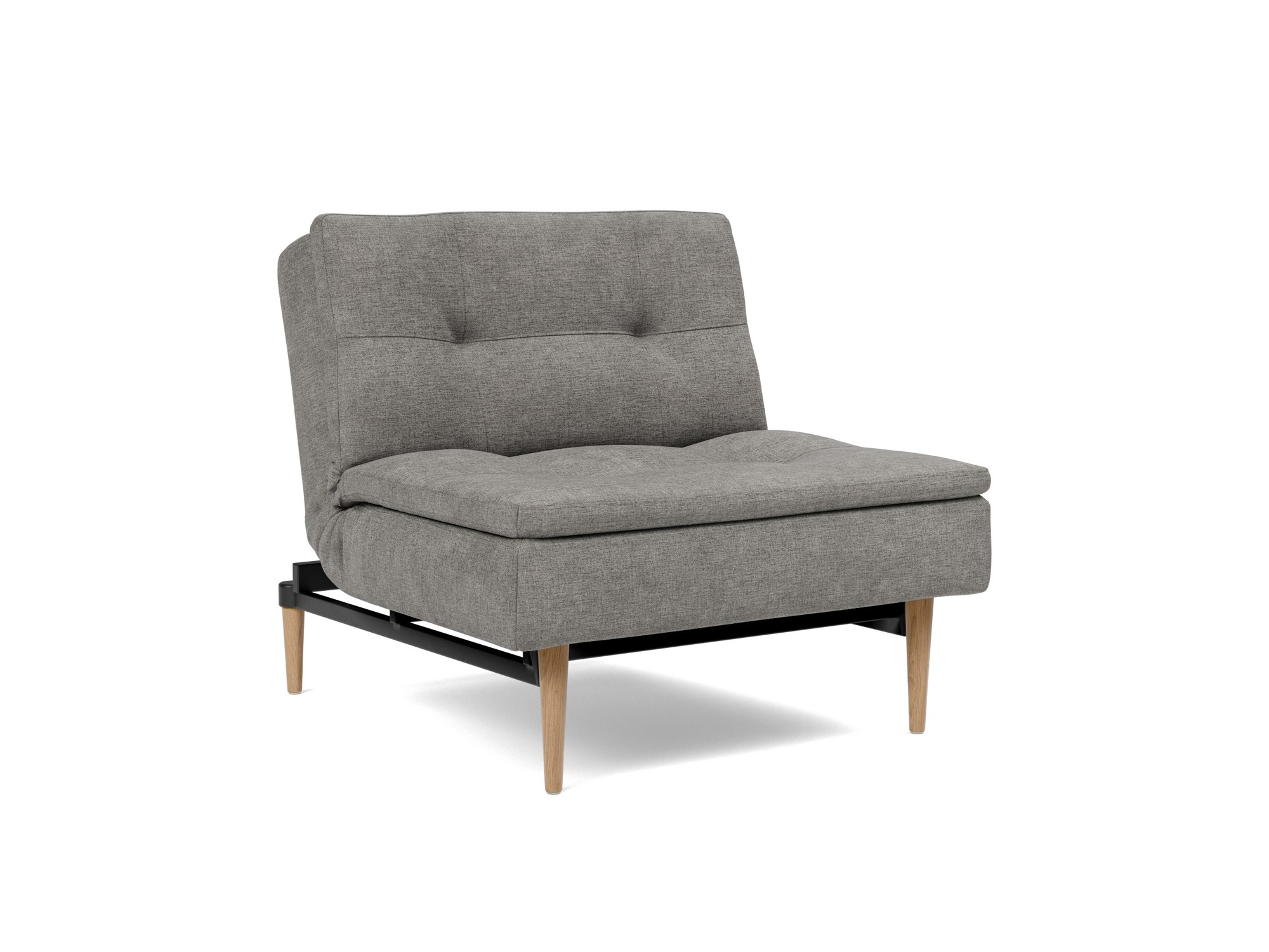 Sessel Dublexo Flachgewebe Avella 282-Warm-Grey Beine Styletto Eiche hell