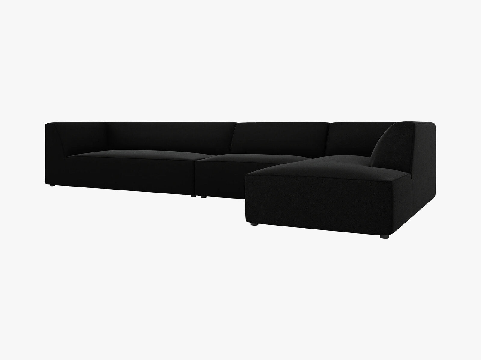 Micadoni Ecksofa Ruby 5-Sitzer Rechts Samt Salvador Schwarz