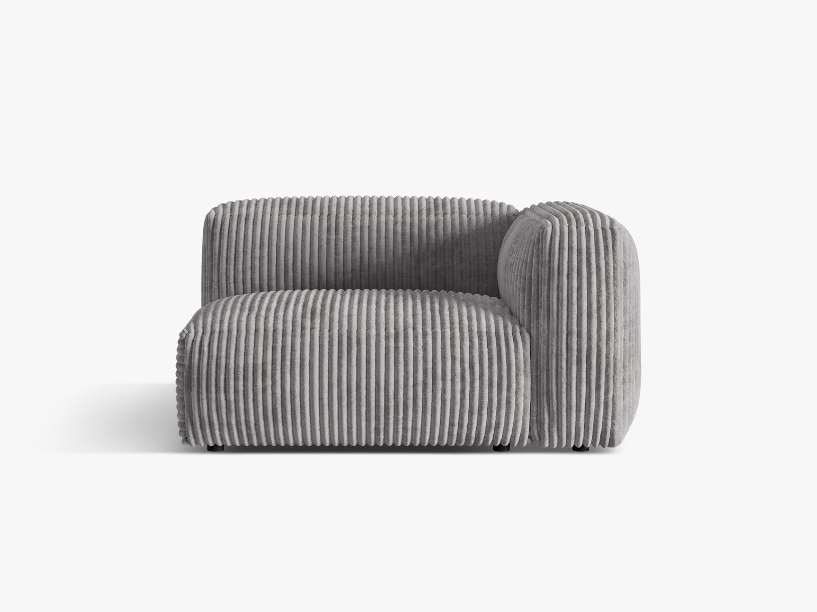 Micadoni Eckmodul Martina 1-Sitzer Rechts Kord Tilia Hellgrau