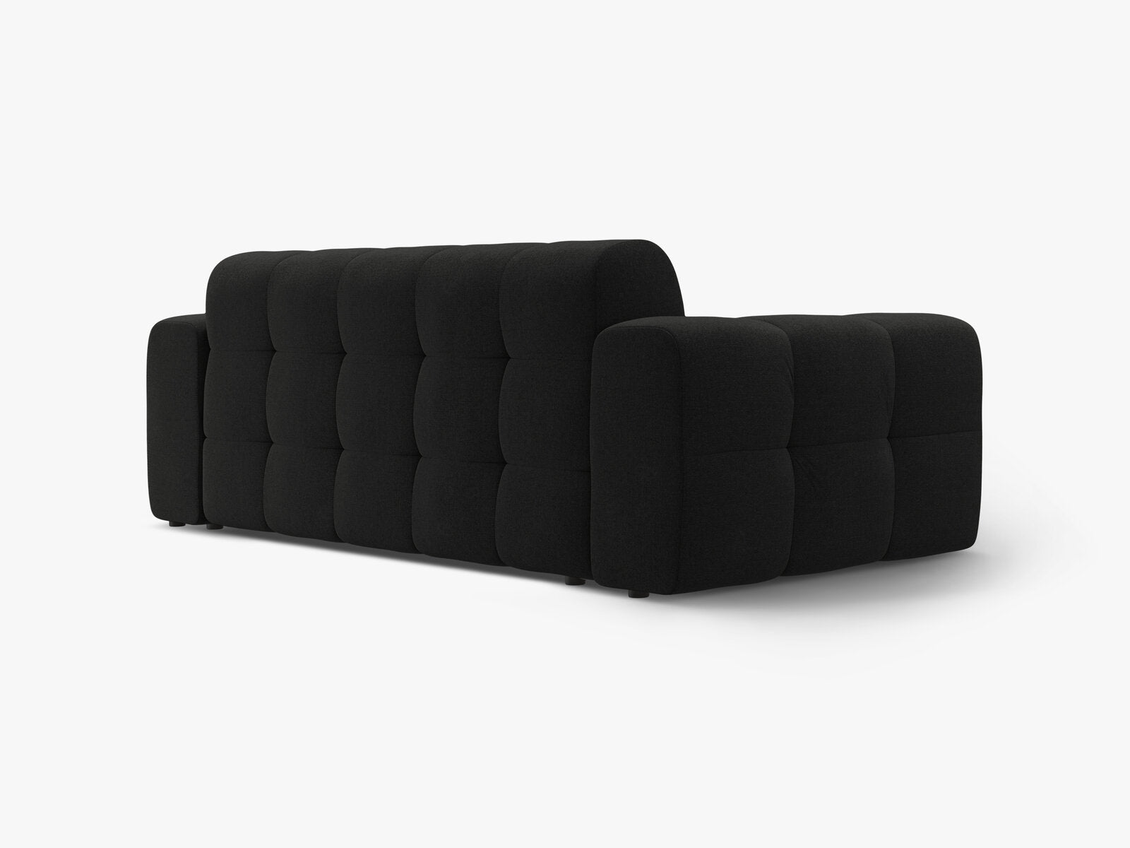 Micadoni Sofa Kendal 3-Sitzer Strukturierter Stoff Schwarz