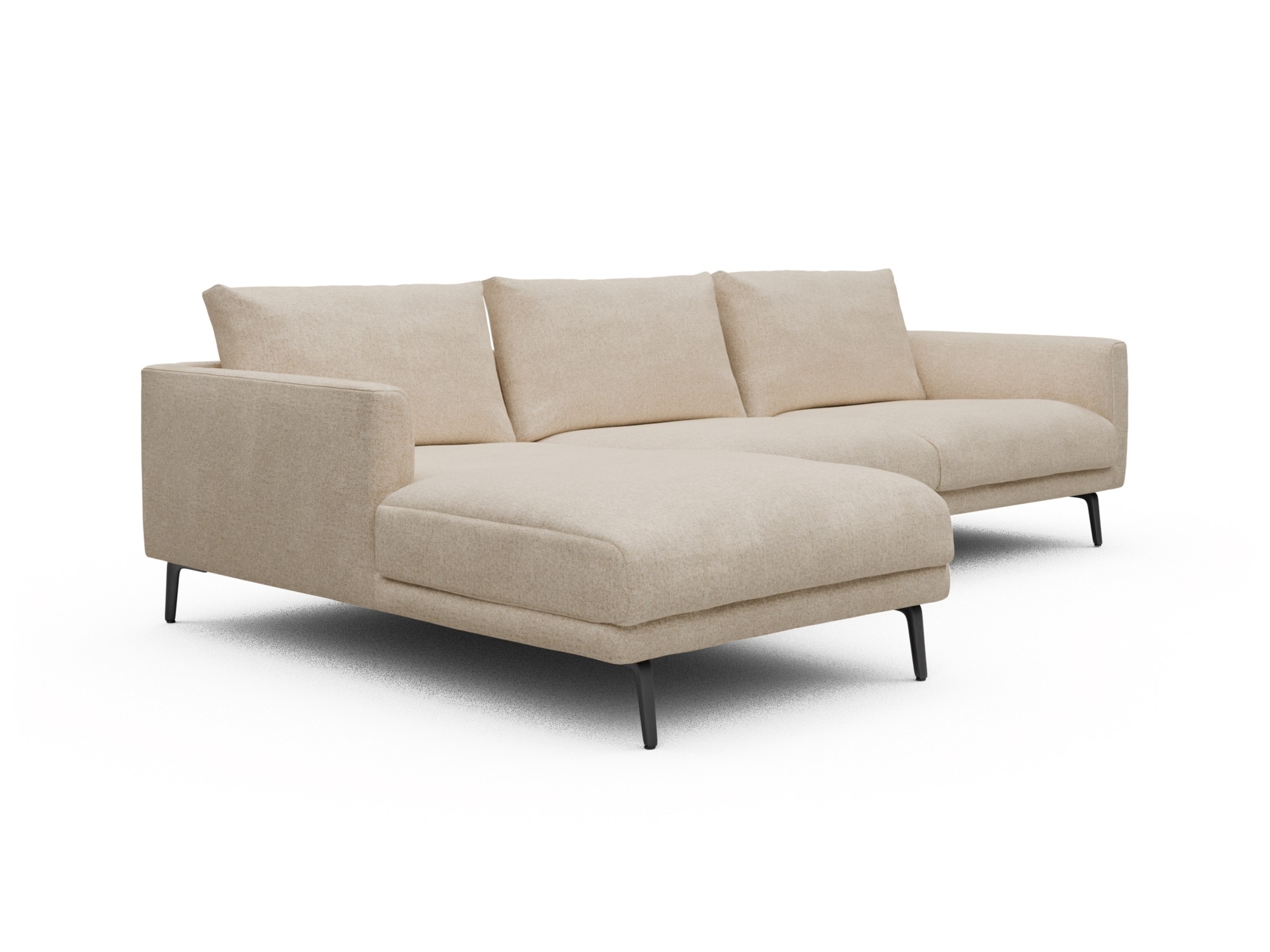 Skandi Home Ecksofa Karl Chaiselongue links mit 2,5-Sitzer Casone-Natural-Beige moebelfaktor