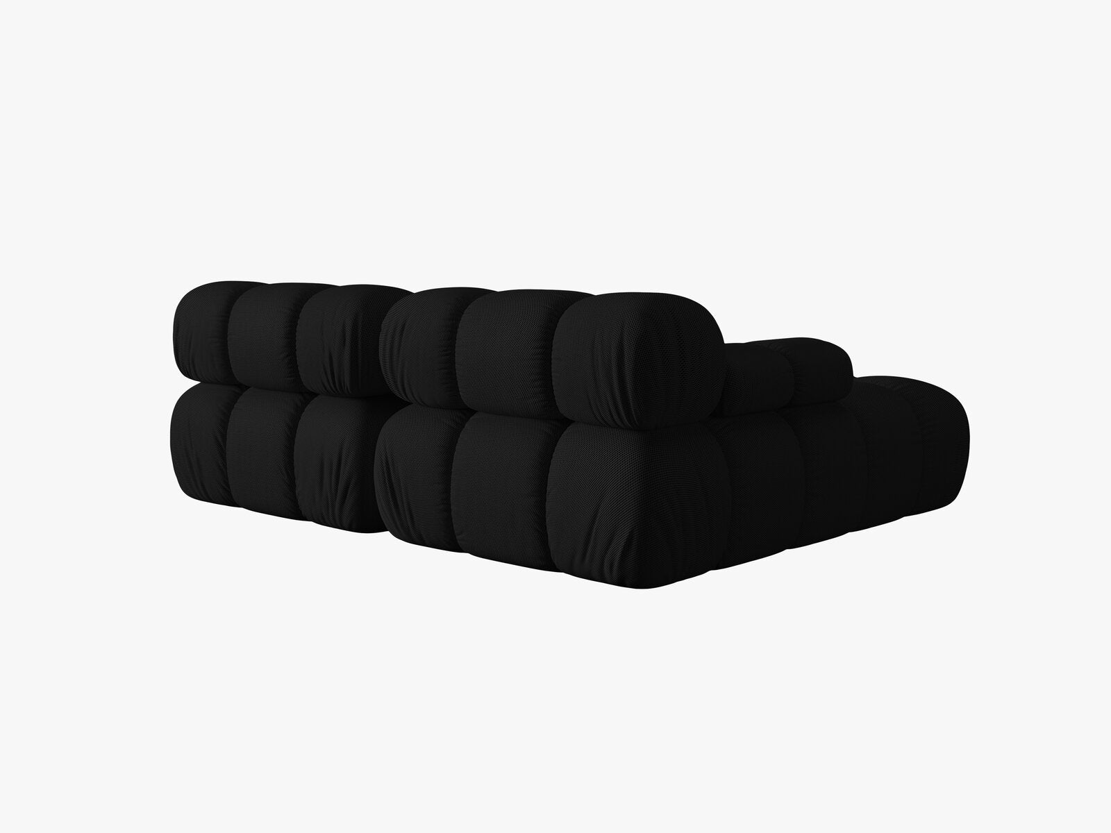 Micadoni Modulares Ecksofa Bellis 3-Sitzer Links 3D-Stoff Sonic Schwarz