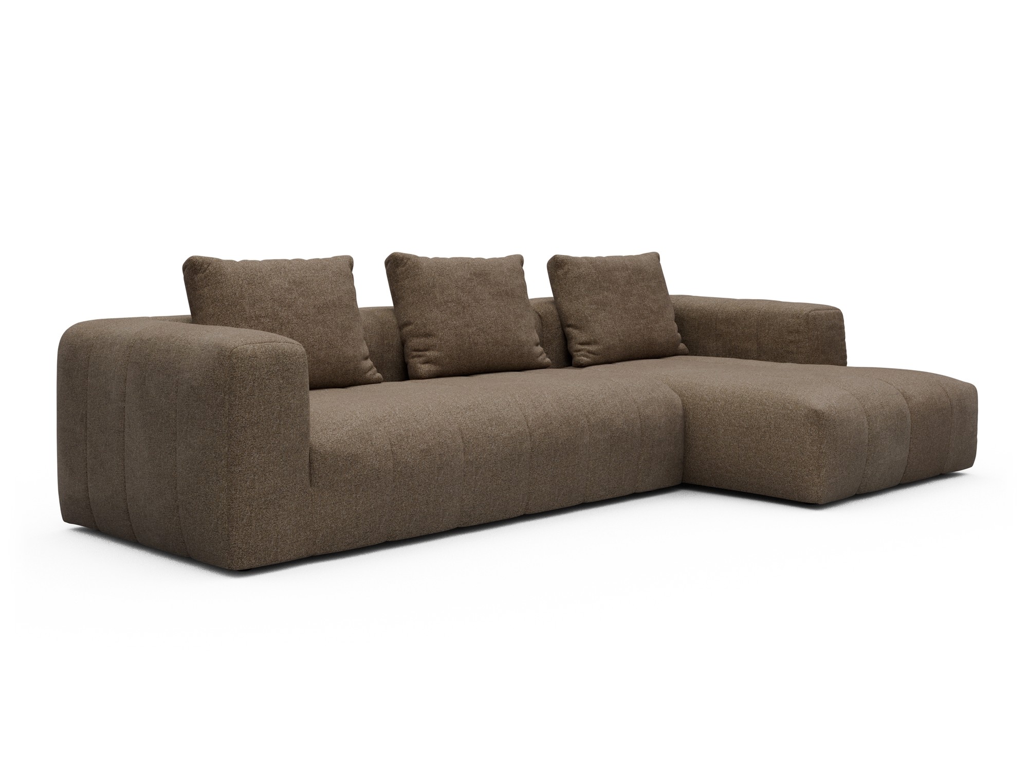 Hugo 2,5-Sitzer Armlehne links mit Chaiselongue Aivi-Khaki-Brown moebelfaktor