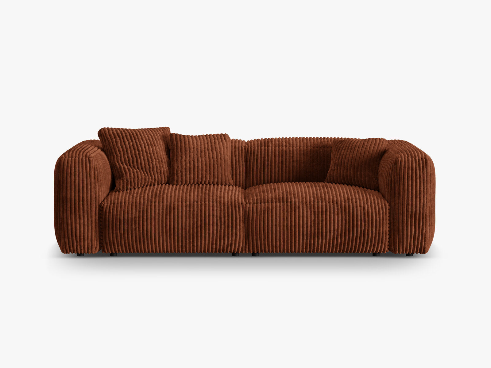 Micadoni Sofa Martina 3-Sitzer Kord Tilia Ziegel