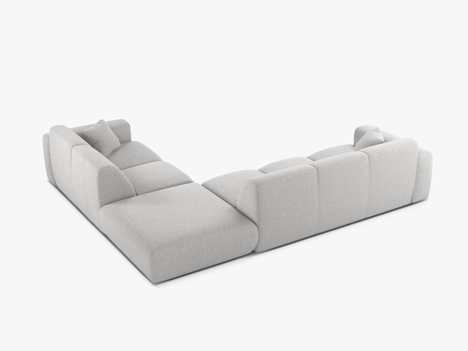 Micadoni Ecksofa Molino 6-Sitzer Rechts Chenille Eden Silber