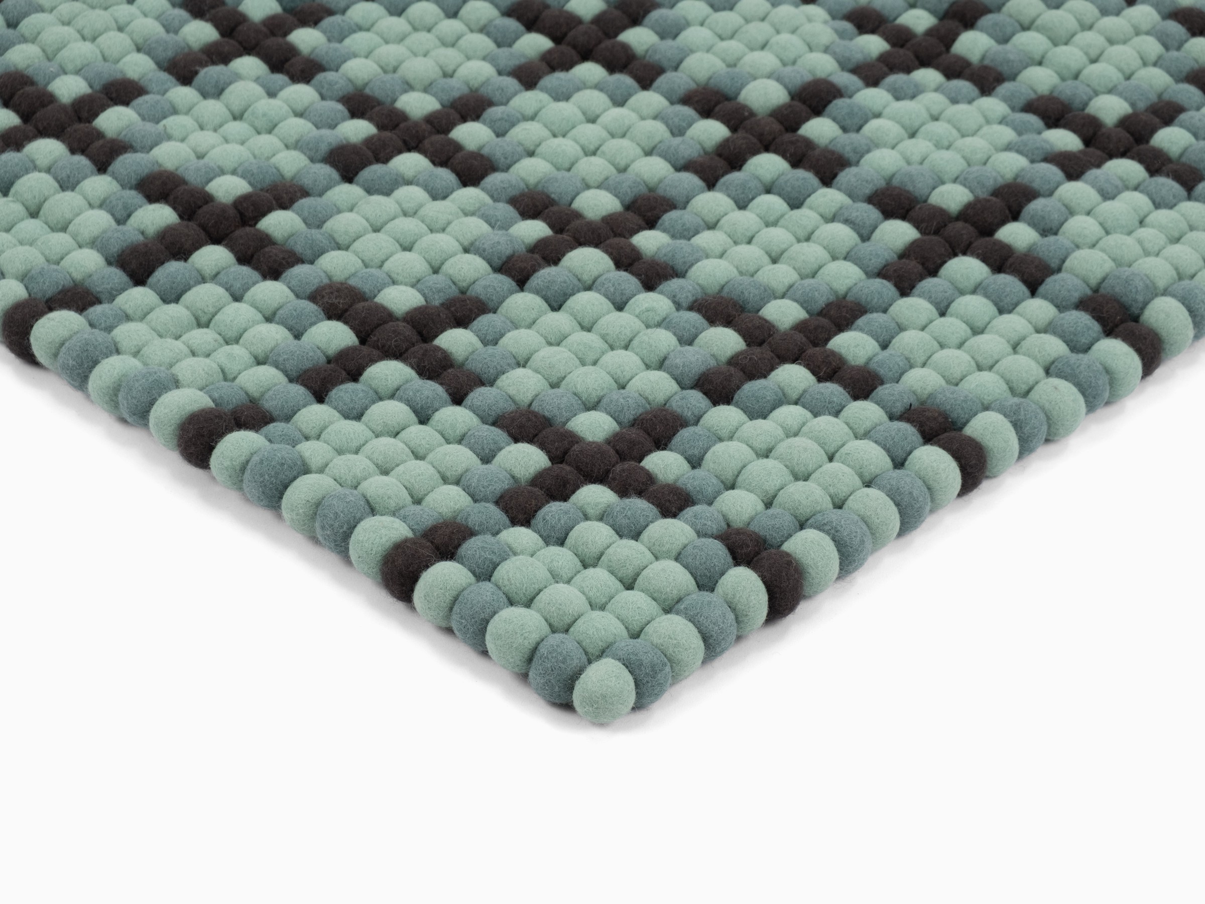 myfelt Sara Filzkugelteppich Schwarz rechteckig 70 x 100 cm