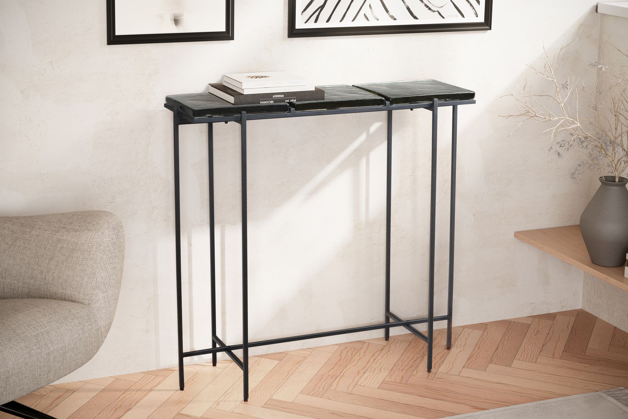 Konsolentisch Holmsbu Schwarz 90 × 29 × 85 cm