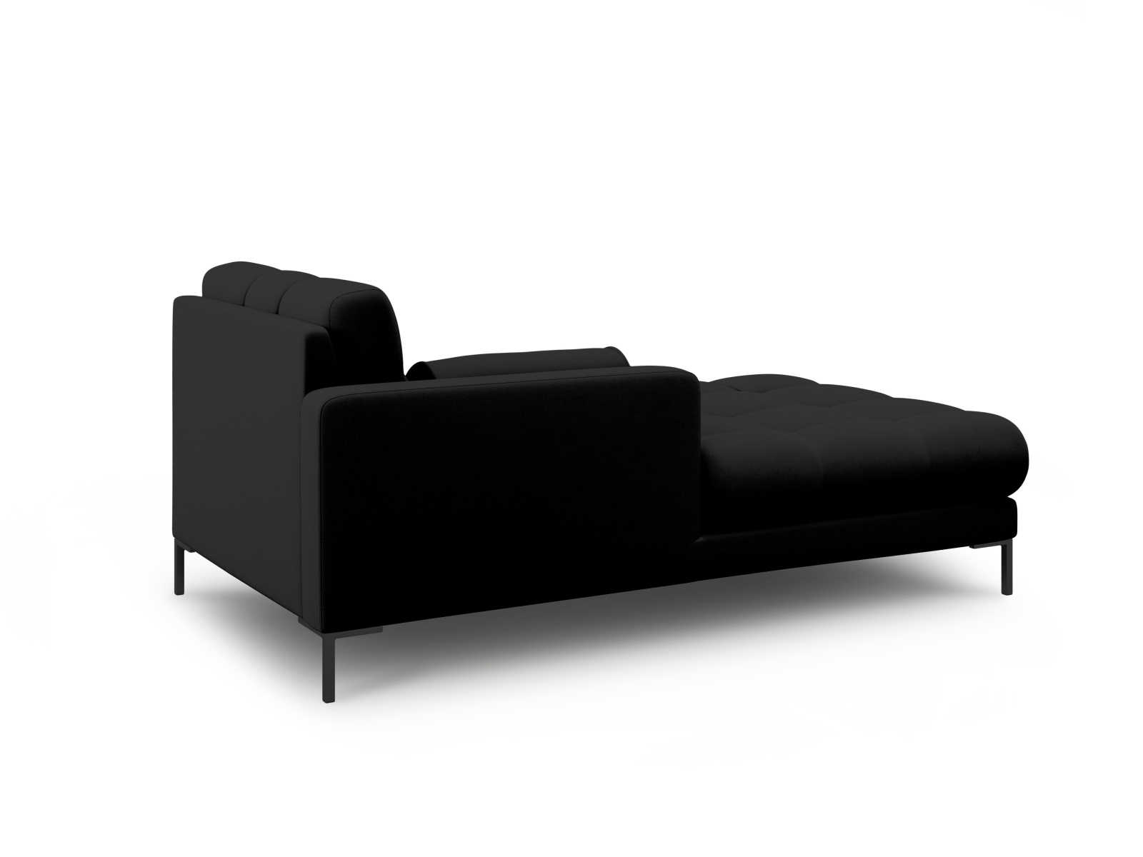 Cosmopolitan Design Chaiselongue Bali Strukturierter Stoff Neve Schwarz Links Beine Schwarzes Metall