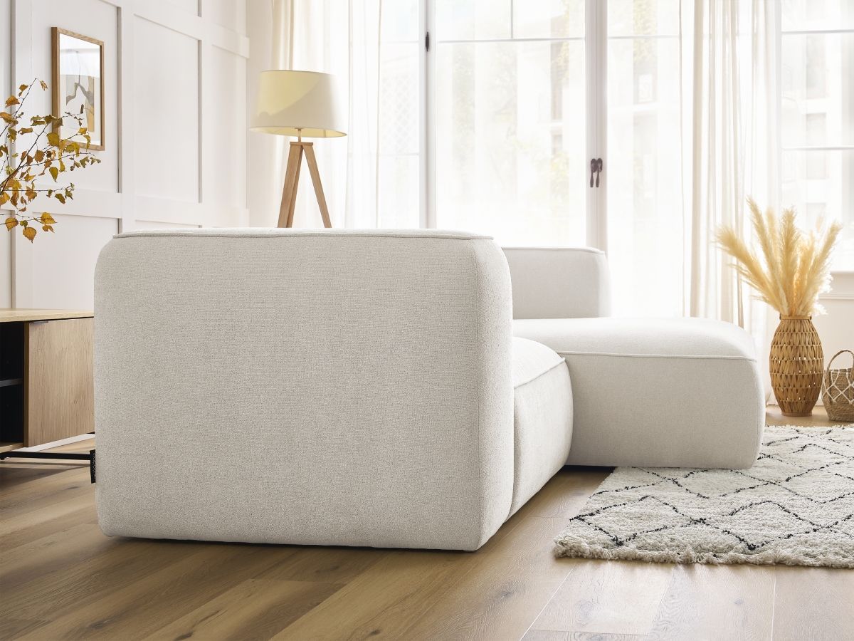 Bobochic Zephyr Ecksofa 260 × 165 cm Strukturstoff Weiß Ecke rechts
