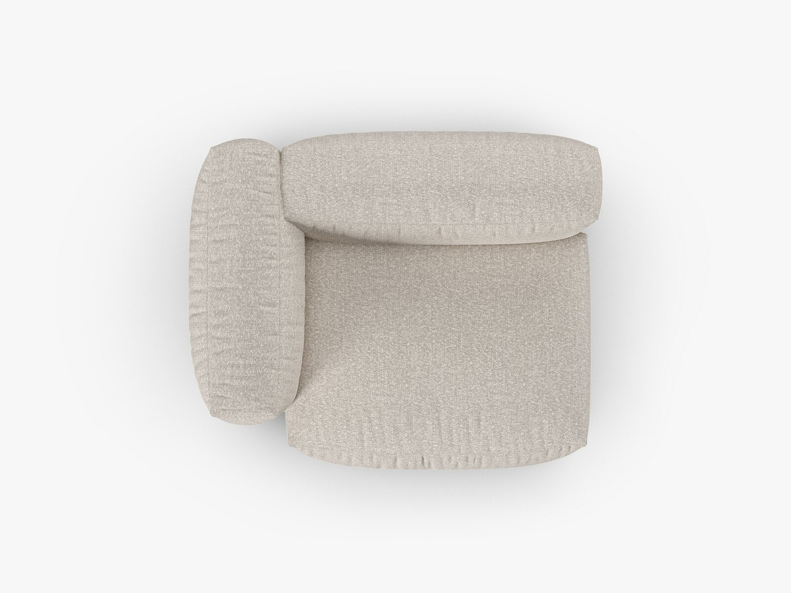 Micadoni Eckmodul mit Armlehne Martina 1-Sitzer 90cm Sitztiefe Links Boucle Monet Beige