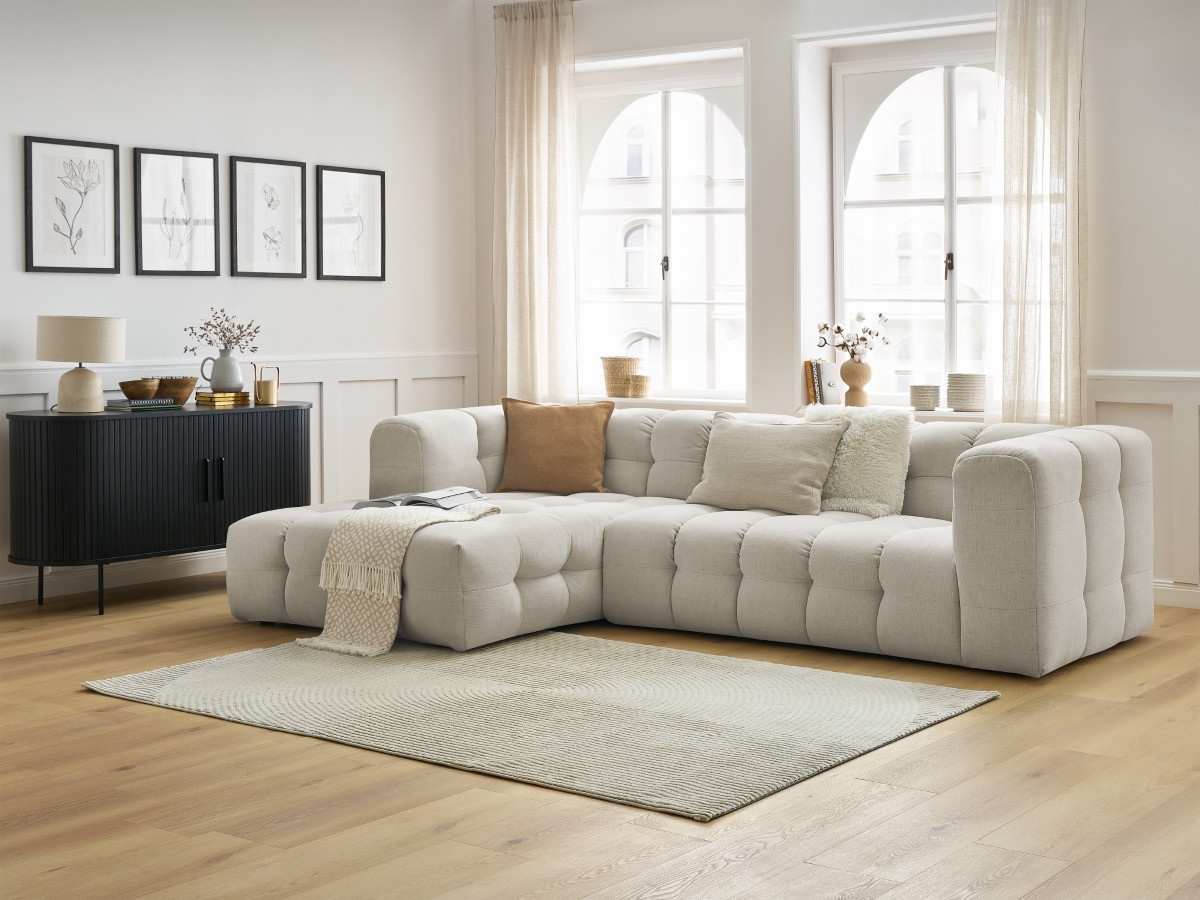 Bobochic Cloud Ecksofa 288 × 184 cm Stoff Beige Ecke links