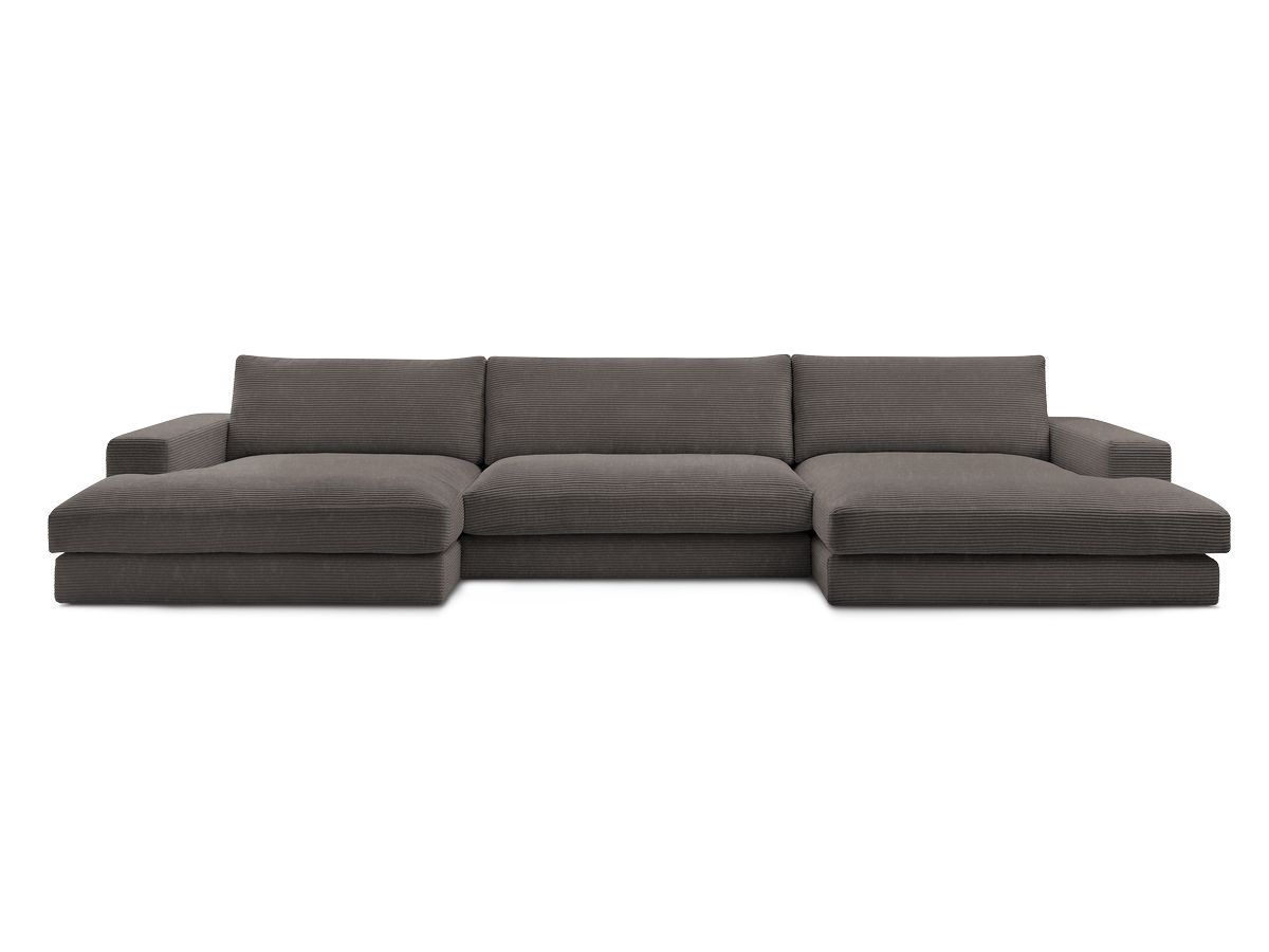 Bobochic Leonard Wohnlandschaft 349 × 159 cm Cordsamt Braun