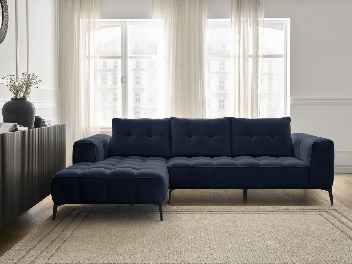 Bobochic Anis Ecksofa Strukturstoff Blau Ecke links