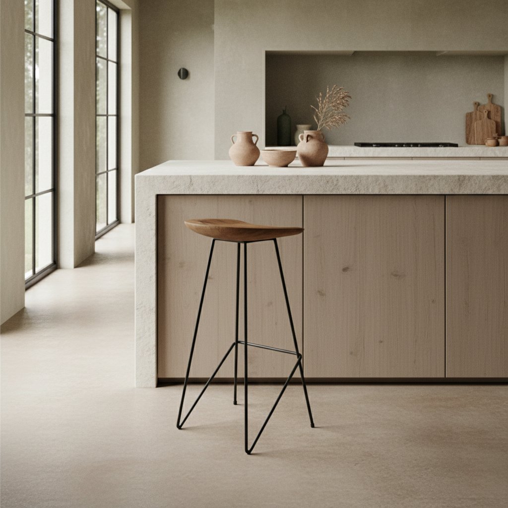 Raw Materials Loft Barhocker aus Teakholz natur 41x42x77cm