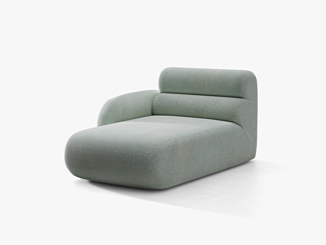 Micadoni Neo Chaiselongue Links Chenille SILENCIO Gedämpftes Blau