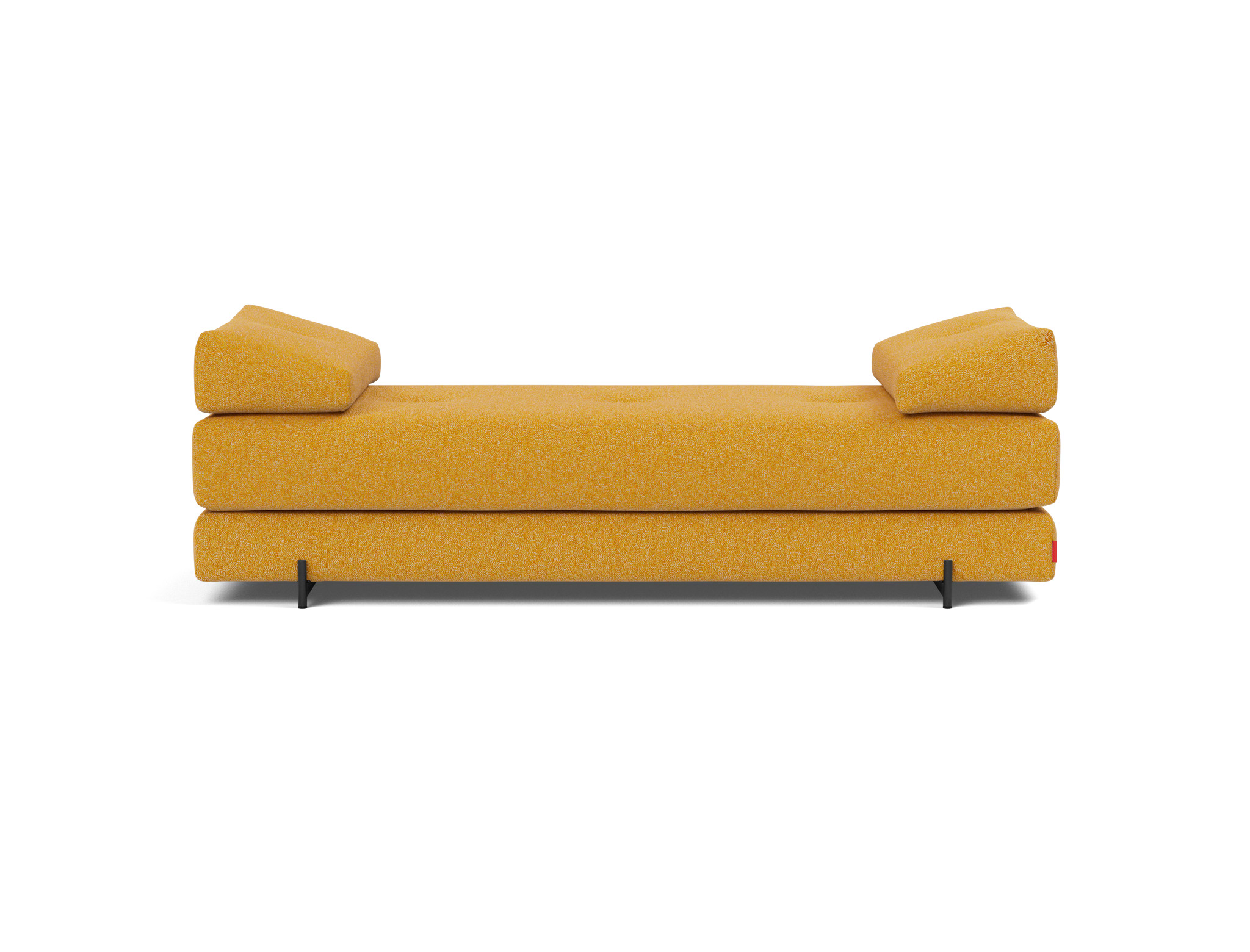 Tagesbett Sigmund Boucle Skandi 536-Ochre Beine Indu schwarz