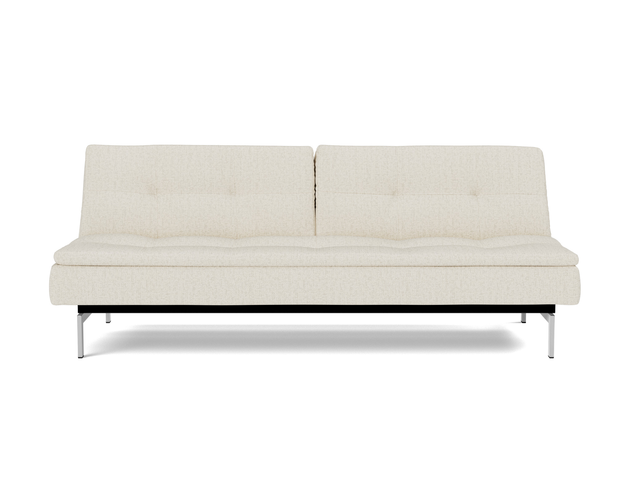 Schlafsofa Dublexo Boucle Skandi 531-Off-White Beine Chrom