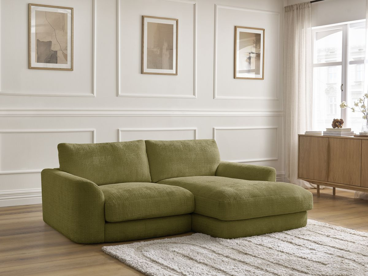 Bobochic Leonore Ecksofa Strukturstoff Grün Ecke rechts
