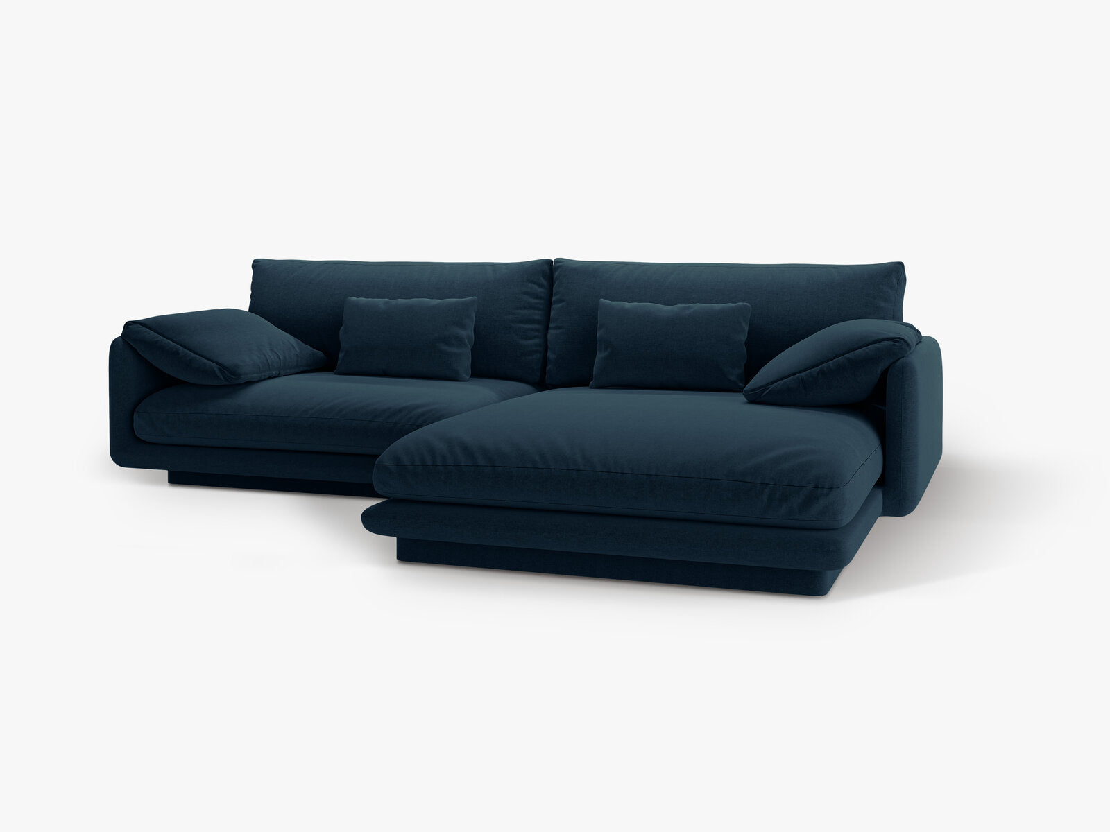 Micadoni Ecksofa Torino 4-Sitzer Rechts Strukturierter Stoff Marineblau