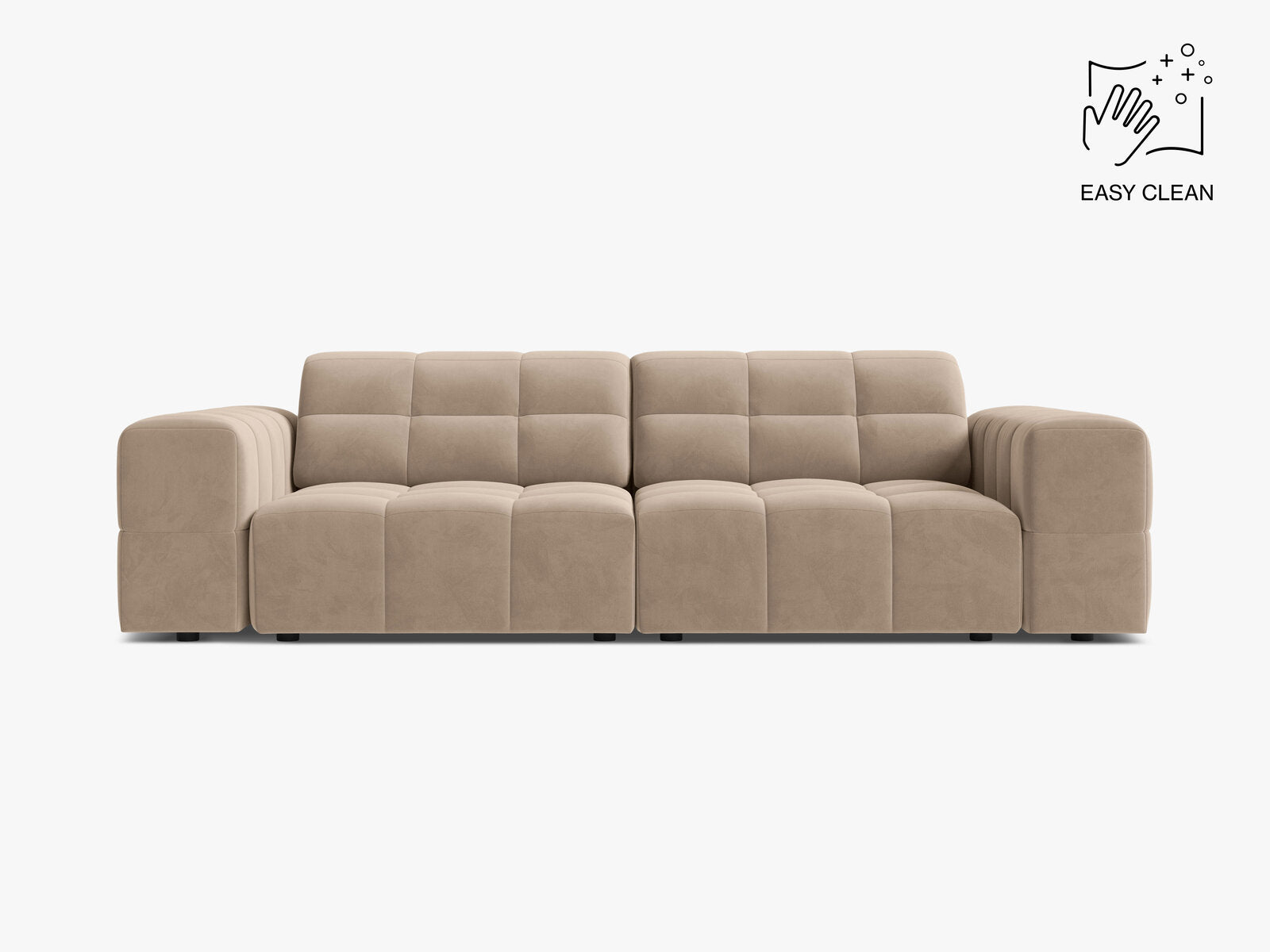 Micadoni Sofa Jennifer 3-Sitzer Samt Venus Beige