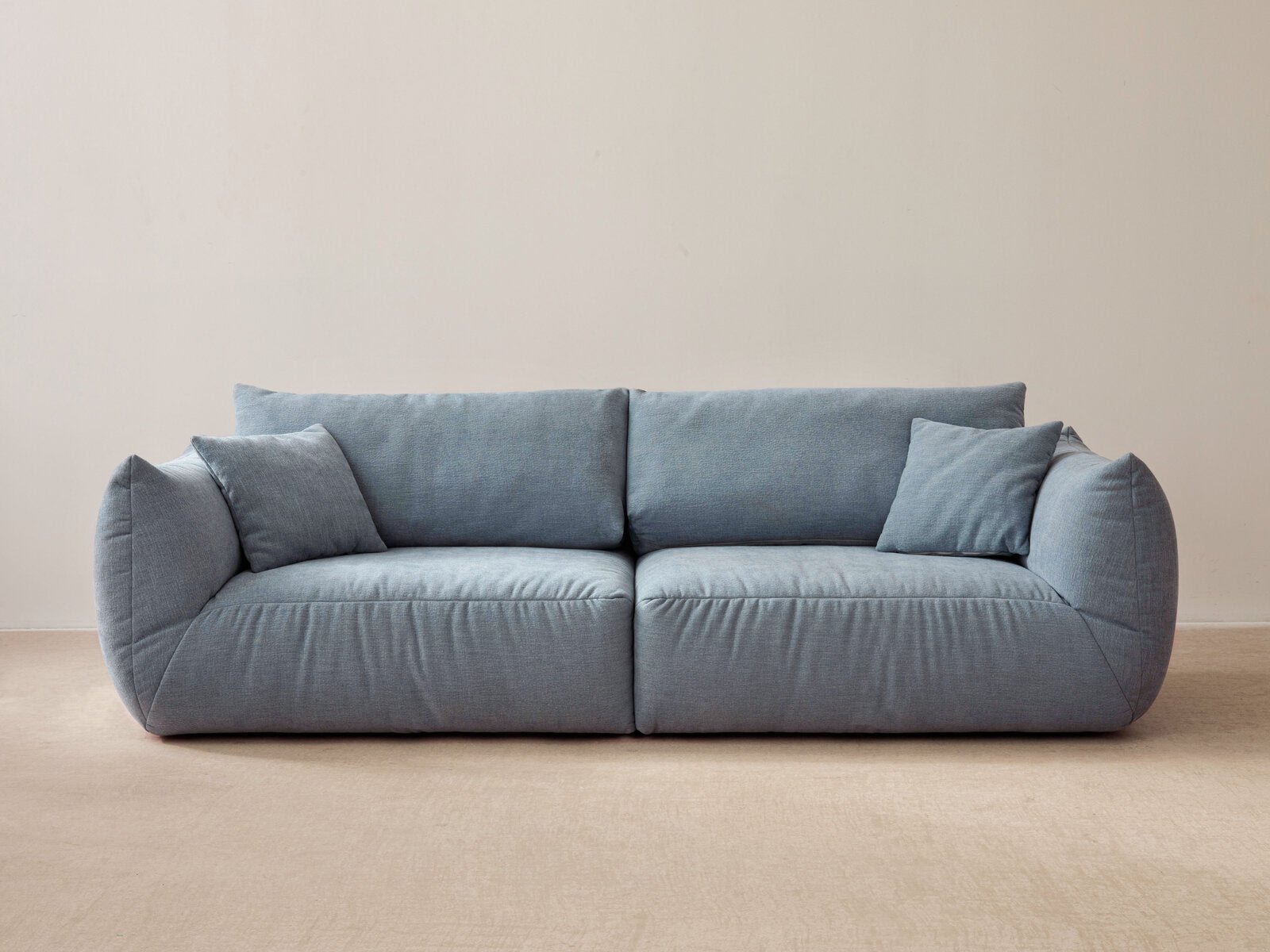 Micadoni Sofa Chris 4-Sitzer Strukturierter Stoff Gedämpftes Blau