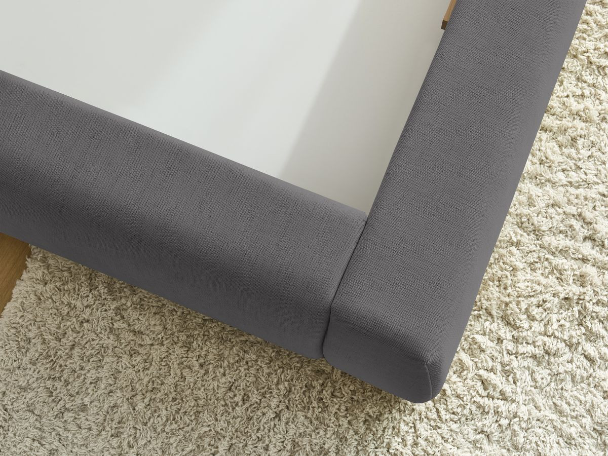 Bobochic Jagna Polsterbett mit Bettkasten Stoff Dunkelgrau, Liegefläche 160 × 200 cm
