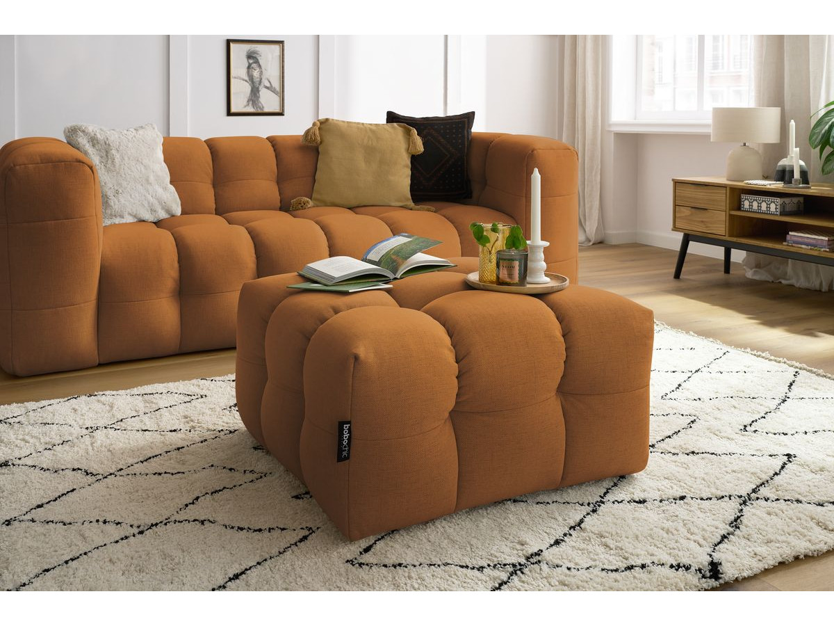 Bobochic Cloud Schlafsofa 3-Sitzer mit Pouf Stoff Gelb