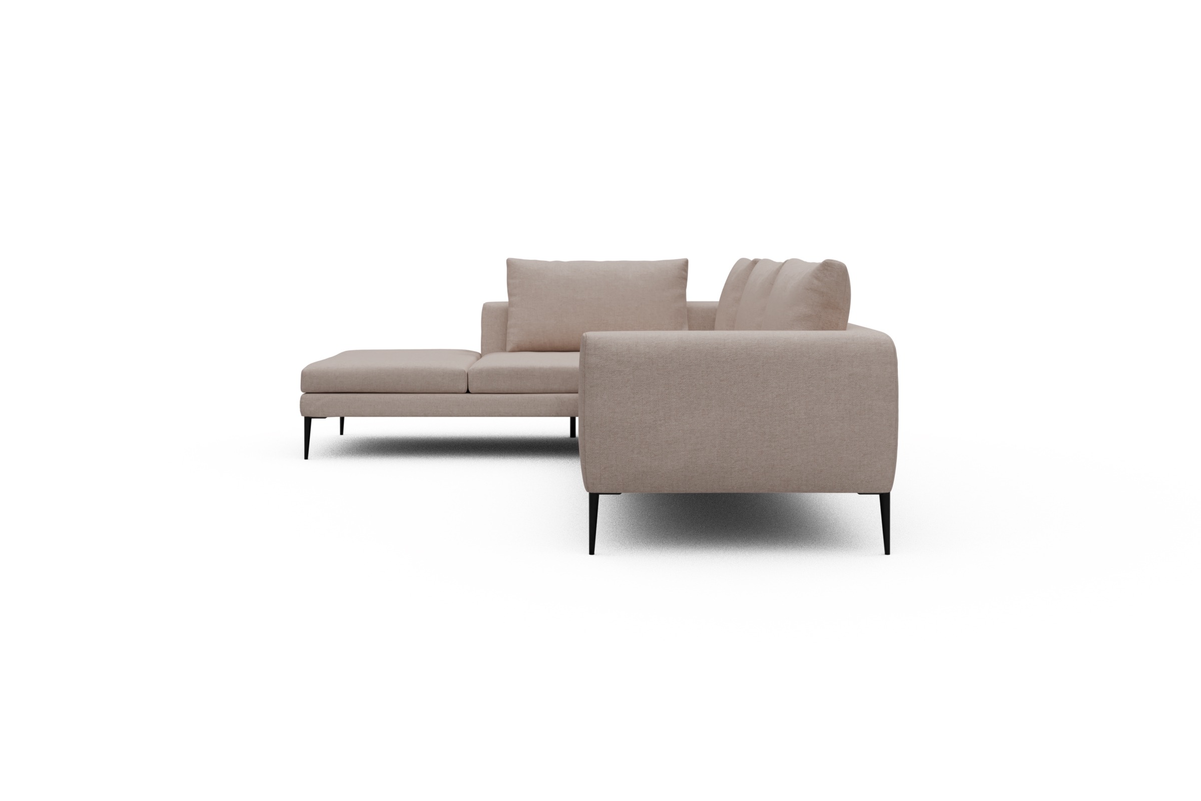 Ecksofa Paul Relax-Ecke rechts mit 3-Sitzer Weda-Sand