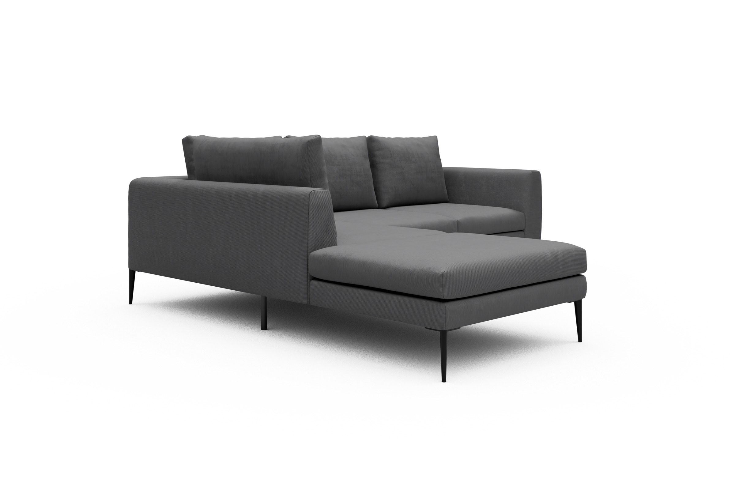 Ecksofa Paul Relax-Ecke links mit 2-Sitzer Cordufine-Grey