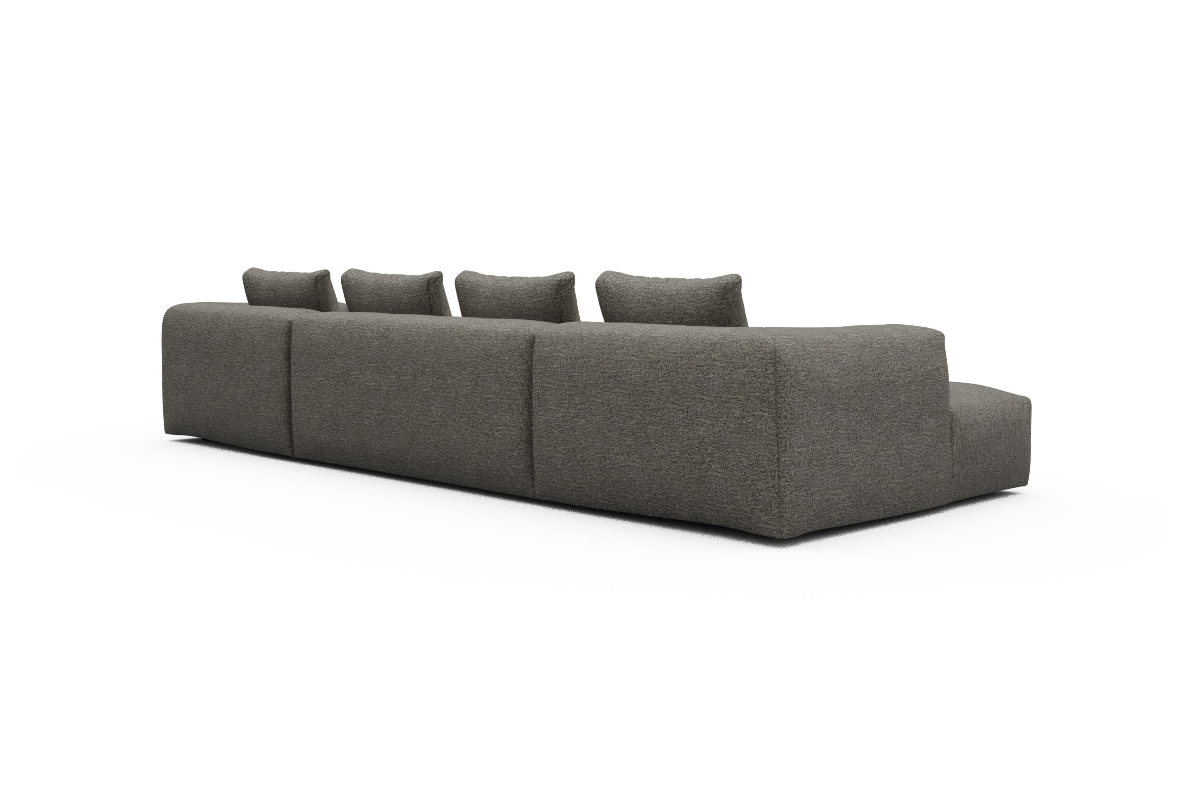 Wohnlandschaft Fred mit 2-Sitzer und Chaiselongue beidseitig Carreno-Sepie-Brown