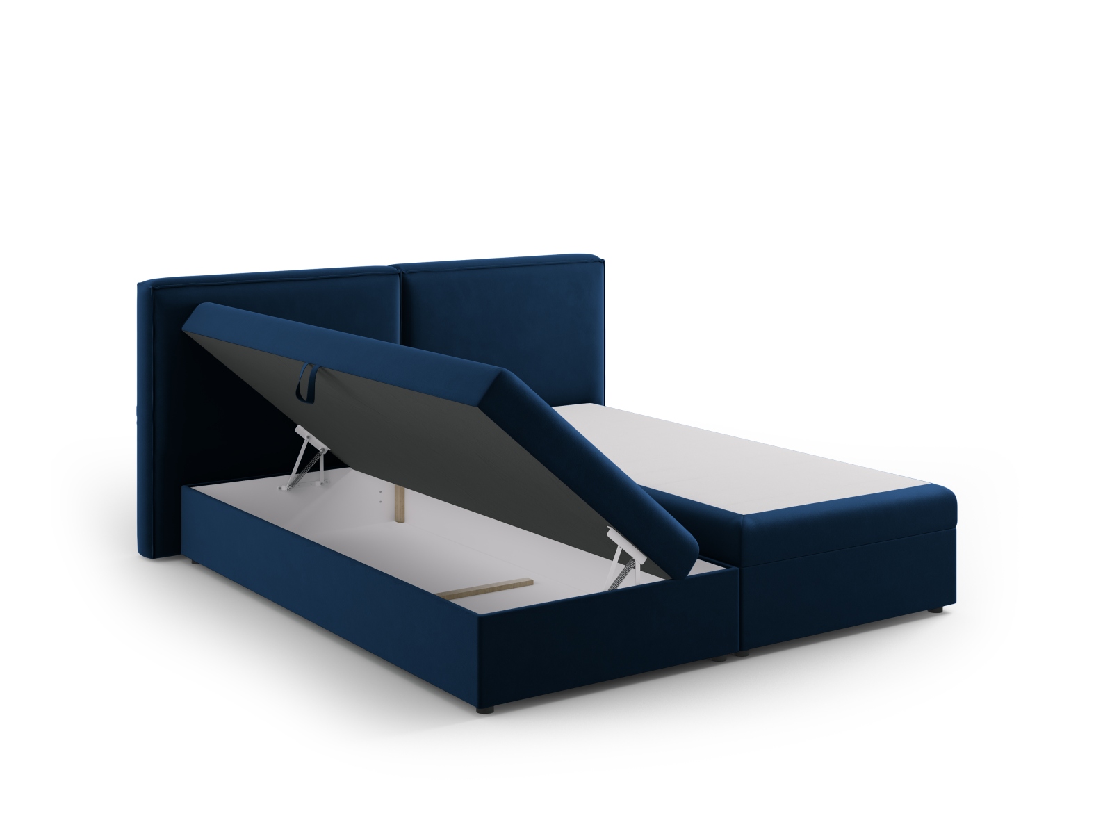 Cosmopolitan Design Boxspringbett Arendal 180x200 Samt Bluvel Königsblau
