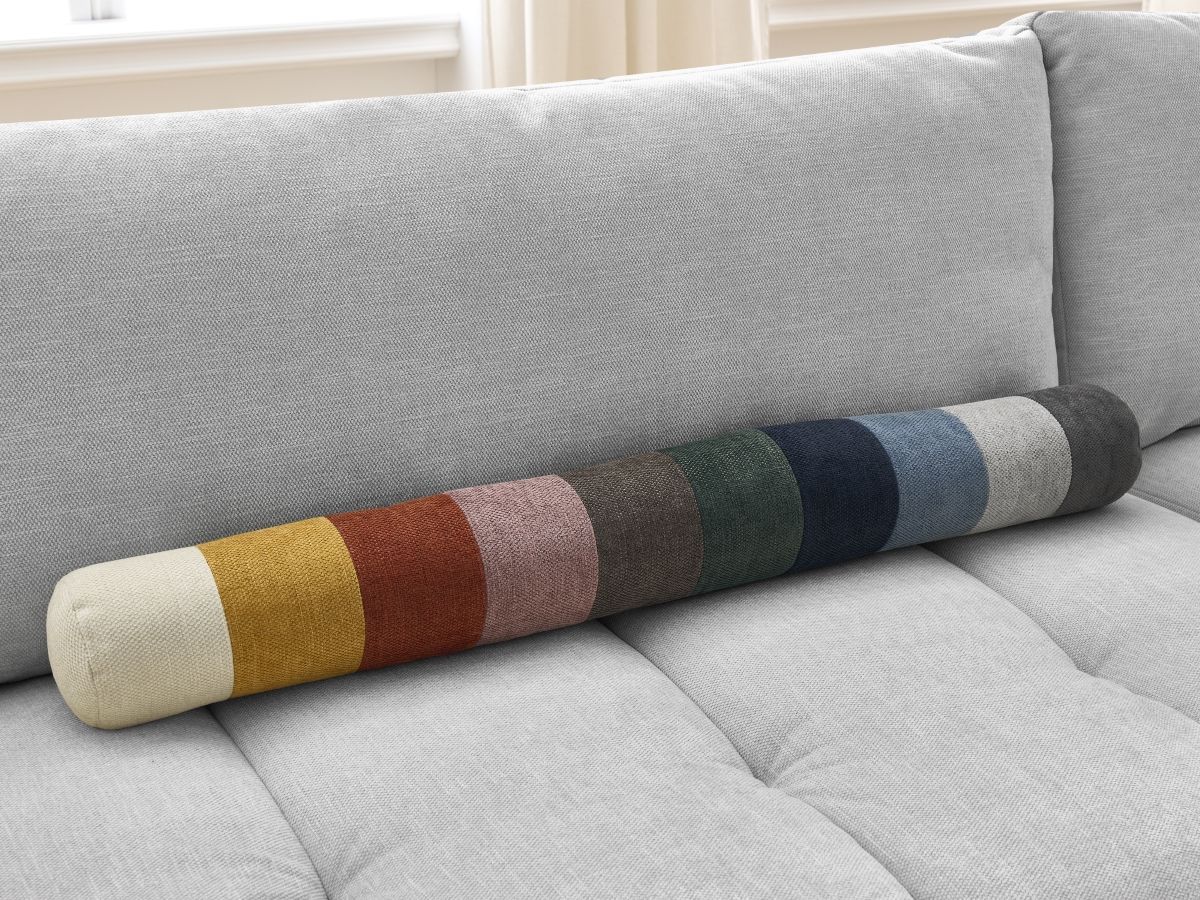 Bobochic Fuji Ecksofa mit Schlaffunktion und Bettkasten 282 × 204 cm Stoff Hellgrau Ecke rechts
