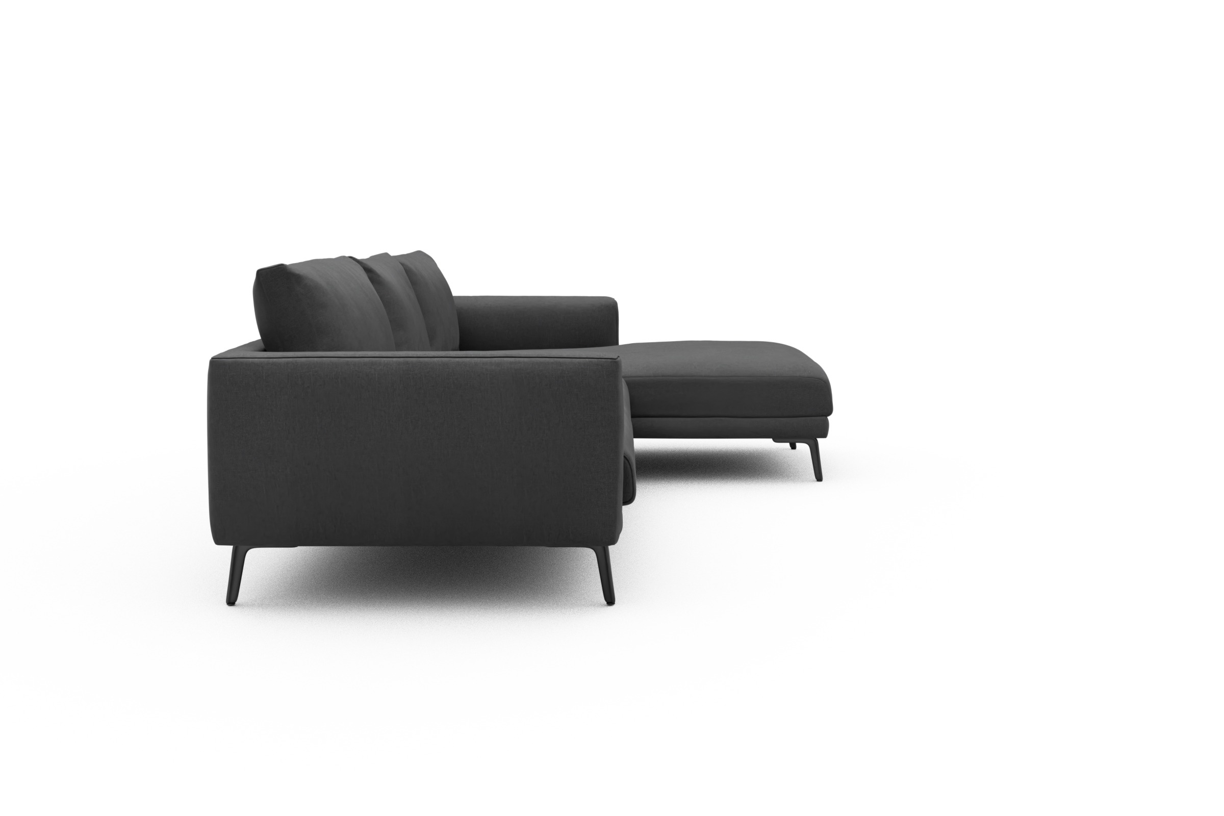 Ecksofa Karl Chaiselongue rechts mit 2,5-Sitzer Satya-Zinc