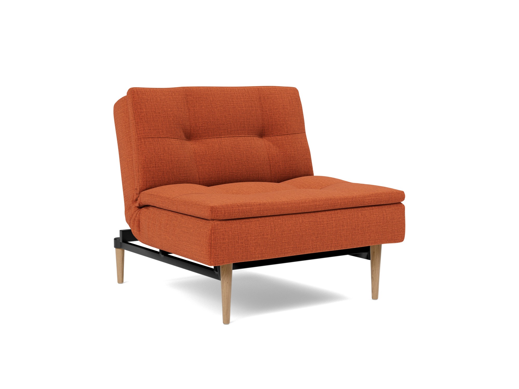 Sessel Dublexo Chenille Esina 412-Rust-Orange Beine Styletto Eiche hell