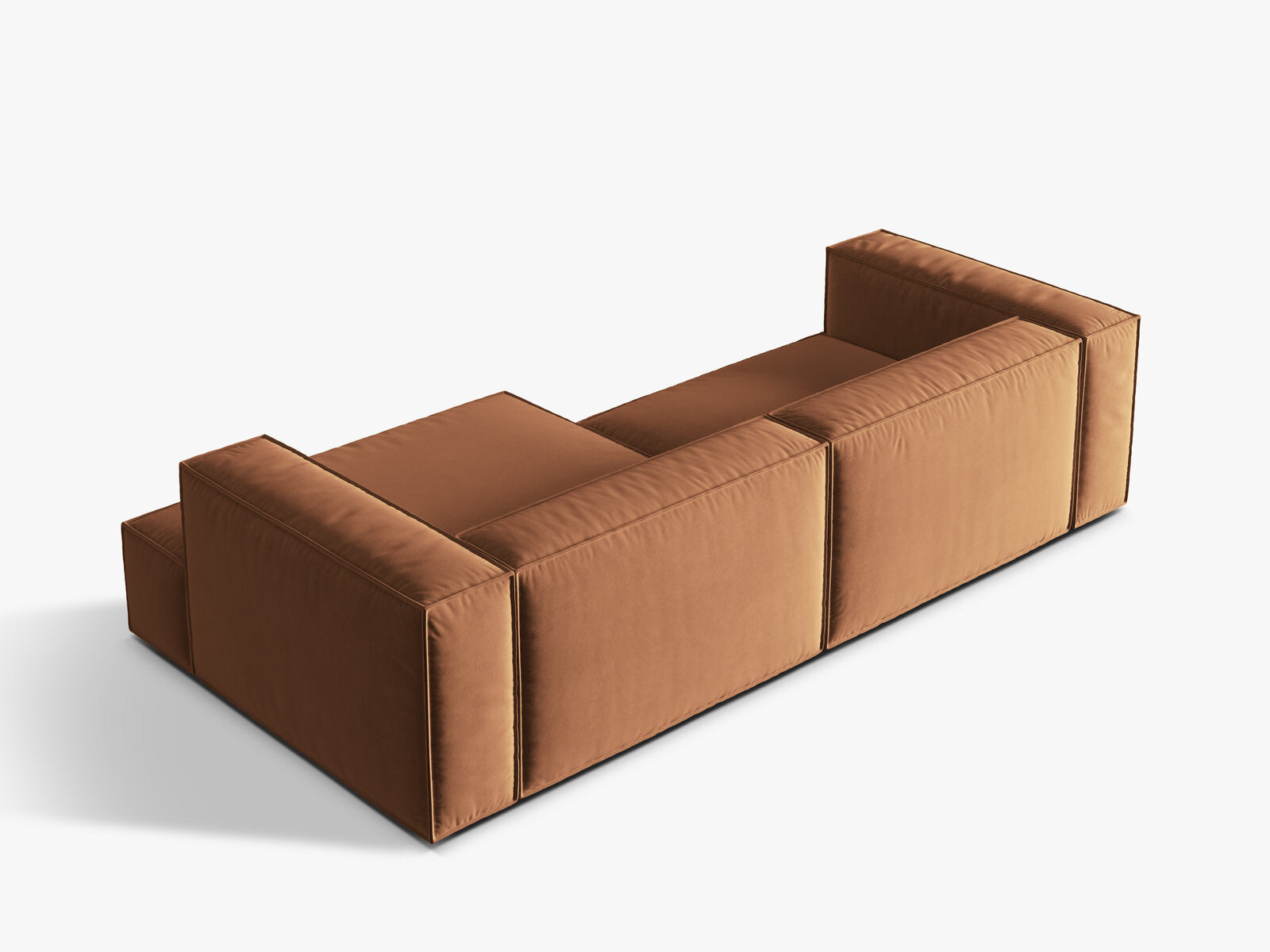 Micadoni Ecksofa Nuria 4-Sitzer Rechts Samt Honig