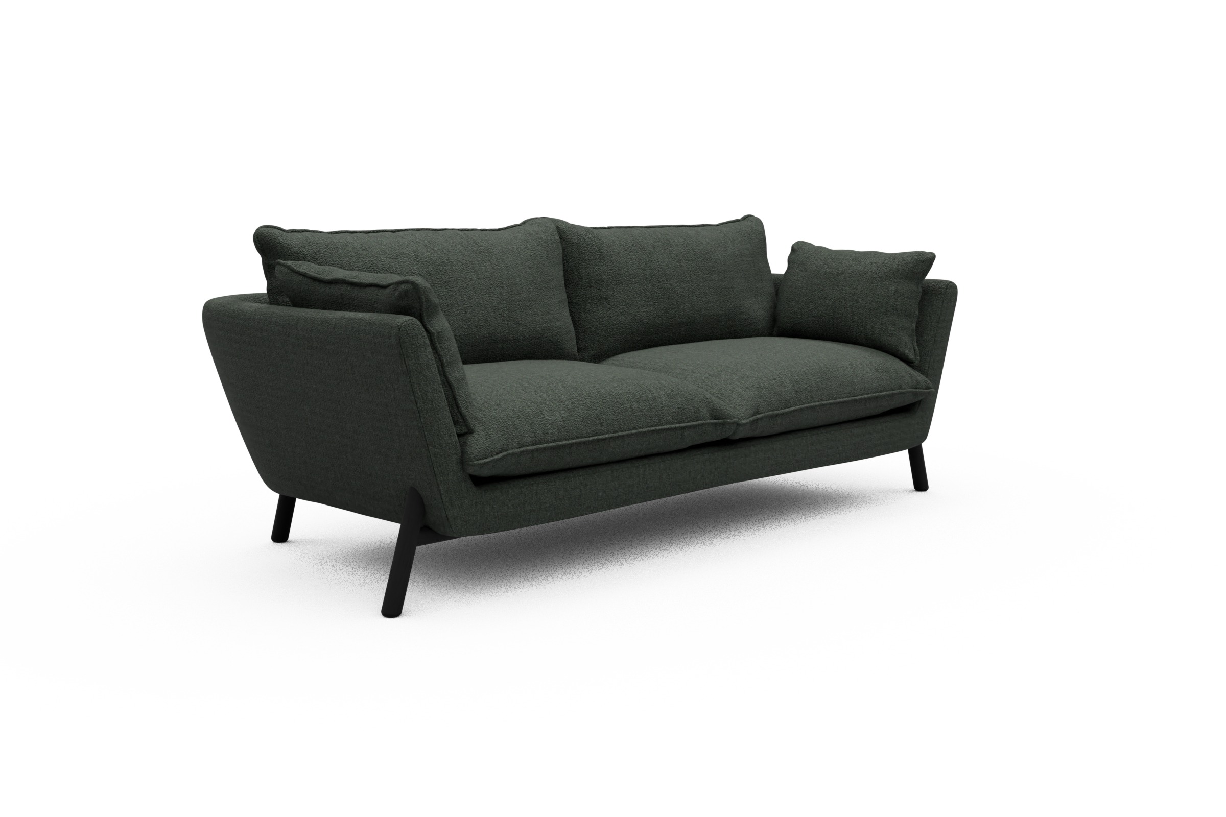 Sofa Emil PREMIUM 3-Sitzer Beinfarbe Eiche Schwarz Aivi-Pine-Green