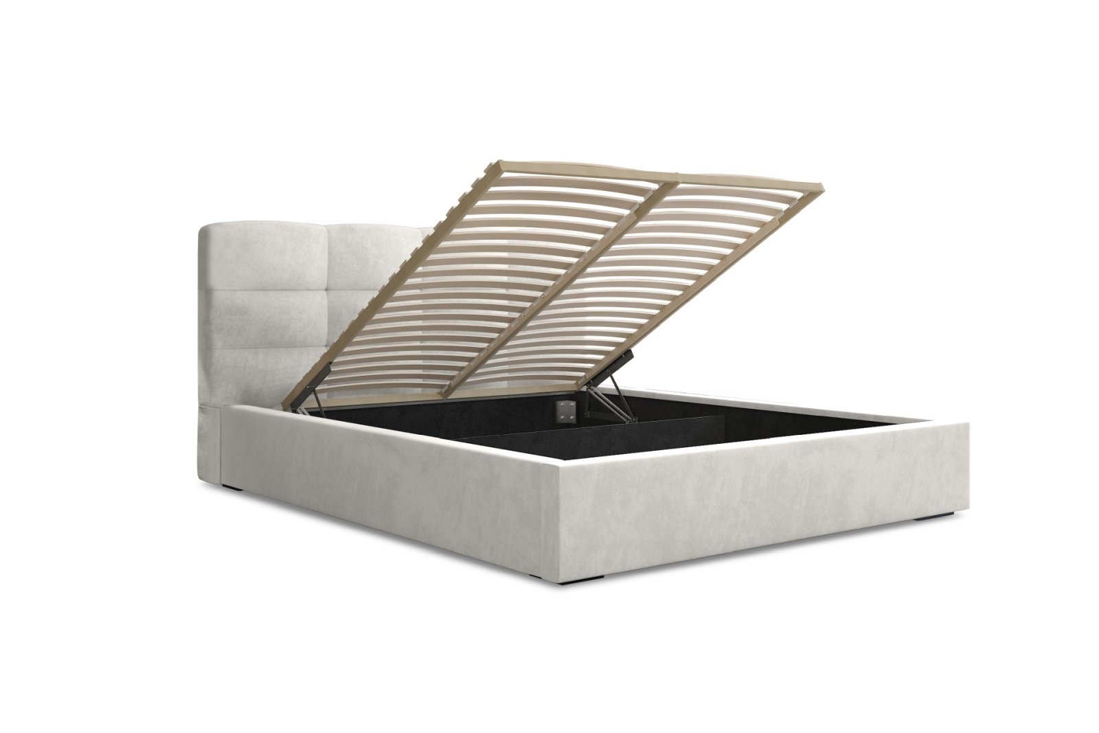 Polsterbett Navo Samtstoff 160x200 mit Holzrahmen Macau Pearl